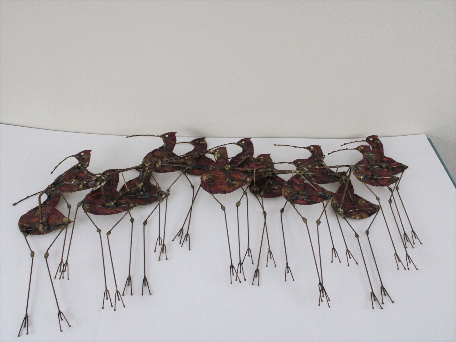 Curtis Jere Sandpipers Birds Large Metal Wall Sculpture In Good Condition For Sale In Vero Beach, FL