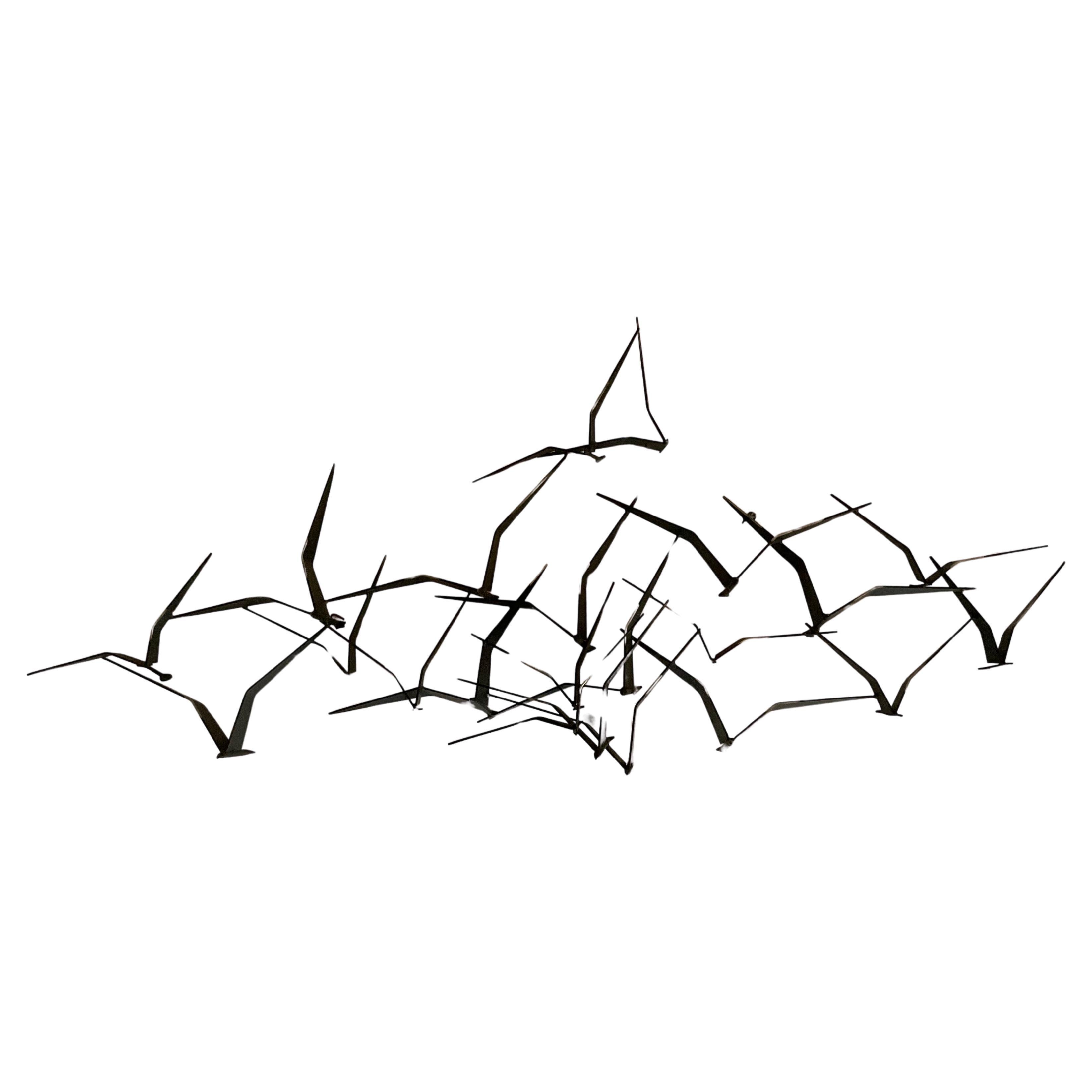 Curtis Jere LARGE Signed and dated 1969 flying birds Wall Sculpture abstract