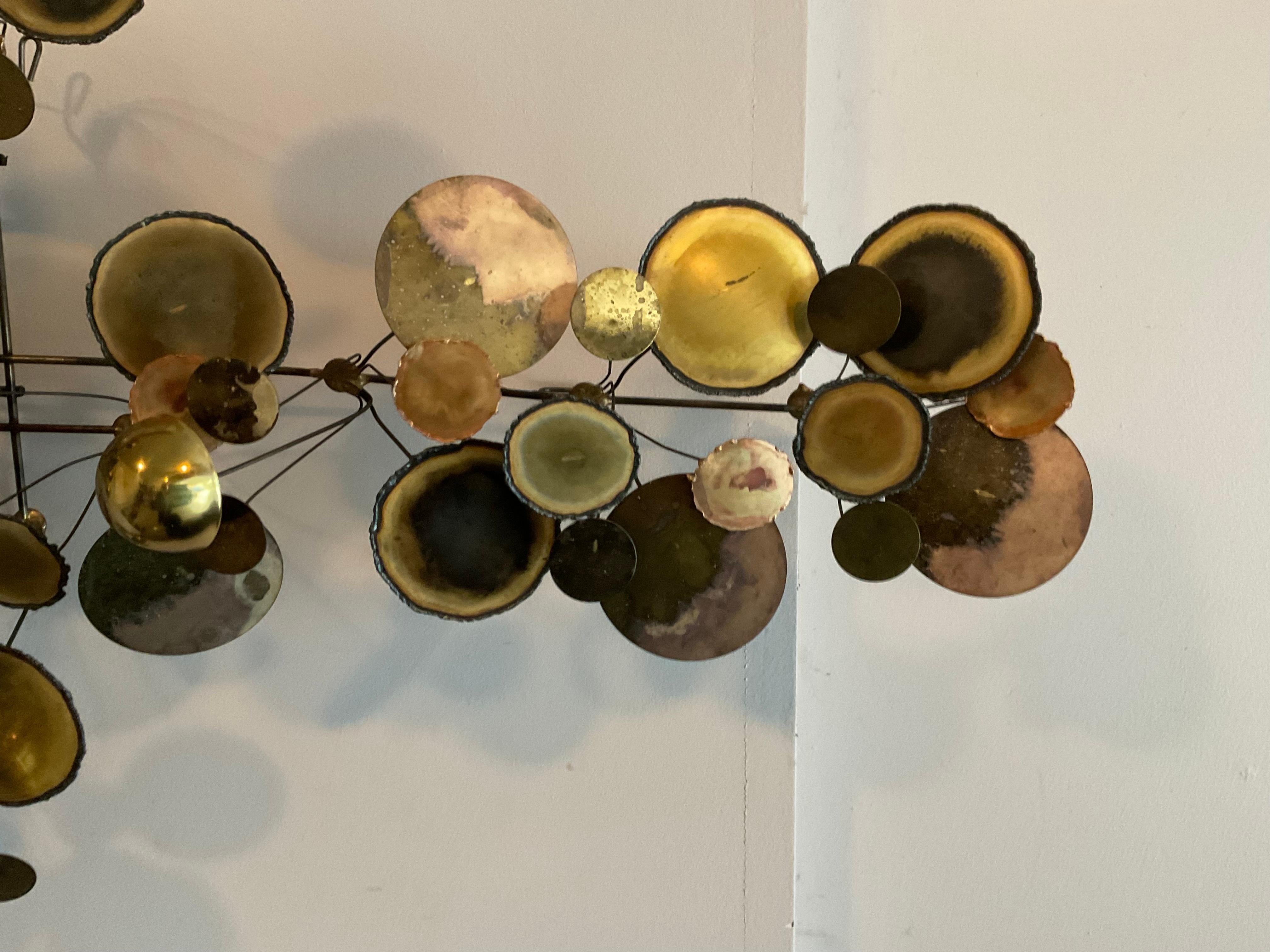 Late 20th Century Curtis Jere LARGE Signed and dated 1976 Early Raindrops Wall Sculpture abstract
