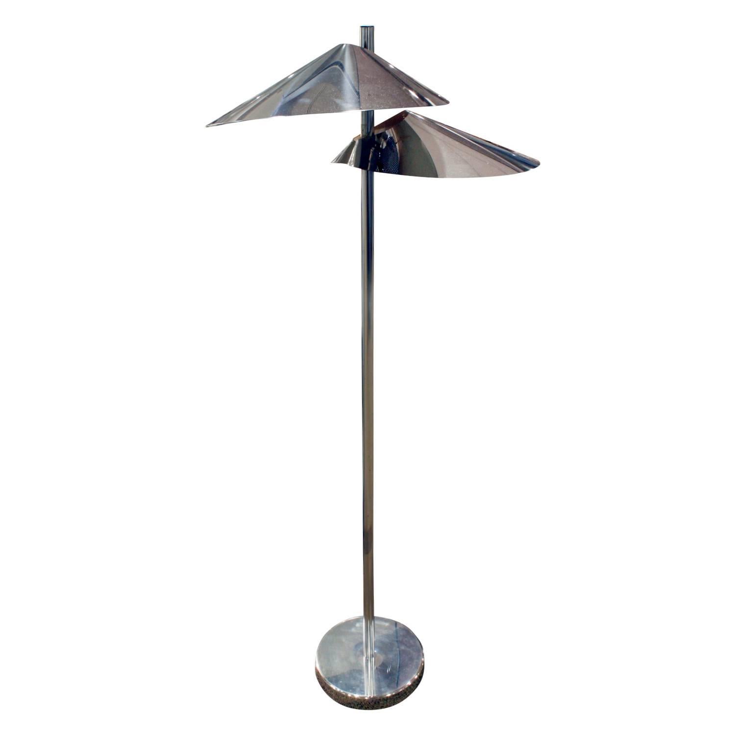 Curtis Jere "Lily Pad" Chrome Floor Lamp, 1960s
