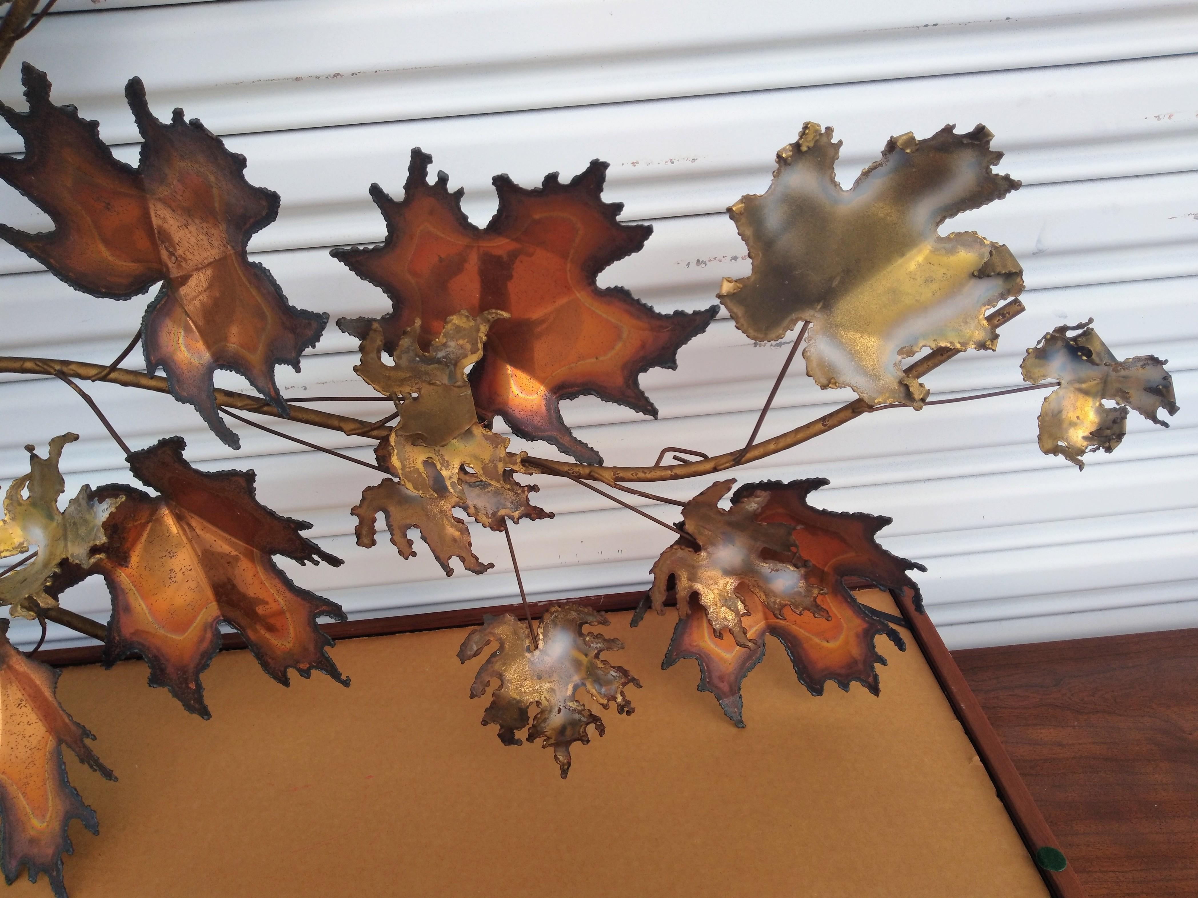 American Curtis Jere Maple Leaf Wall Hanging Sculpture For Sale