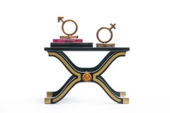 Curtis Jere Mars & Venus vergoldete Buchstützen-Skulpturen, signiert Jer, 1968