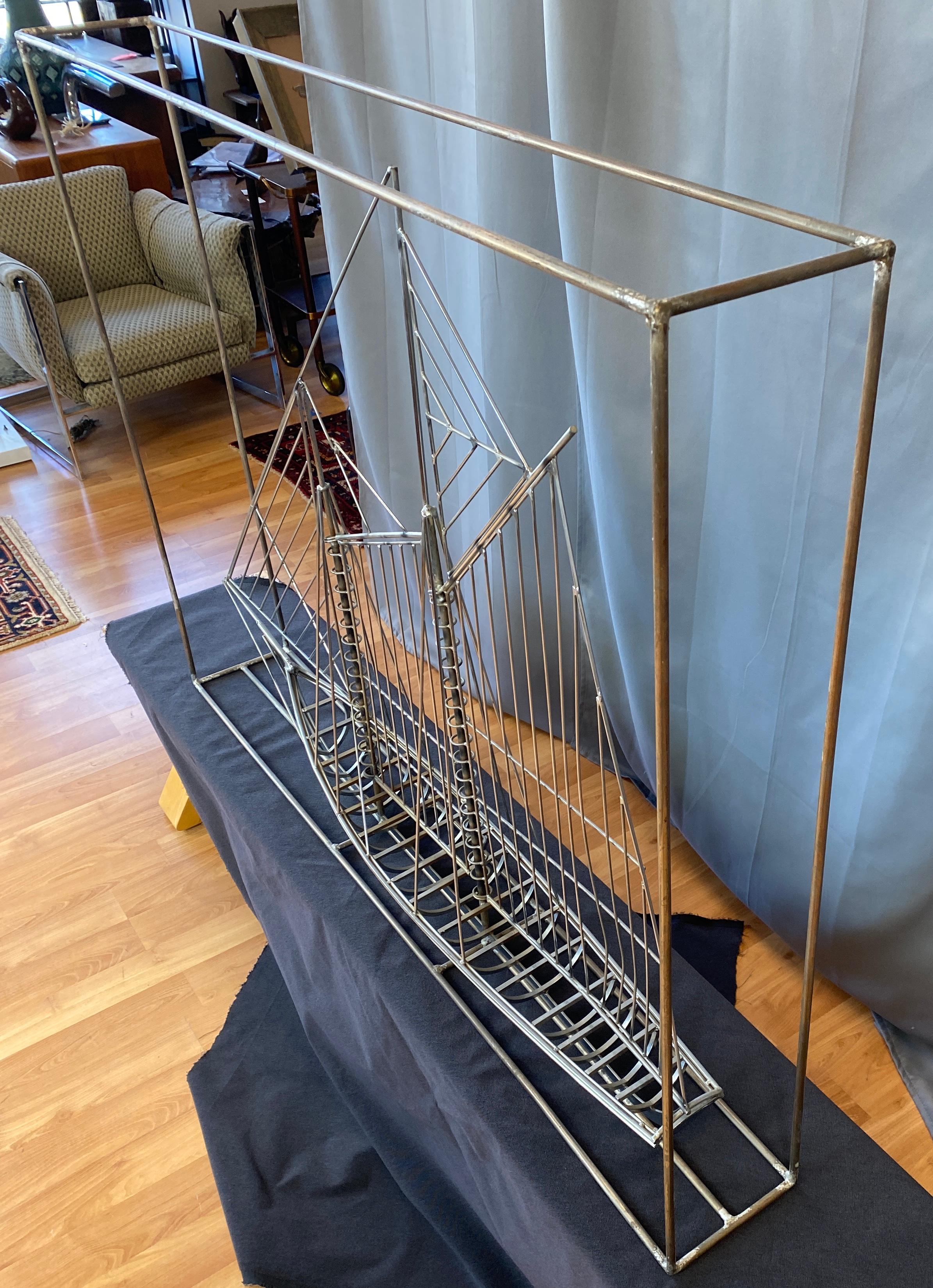 Curtis Jeré Metal Clipper Ship Sculpture In A Box, Signed In Good Condition In San Francisco, CA