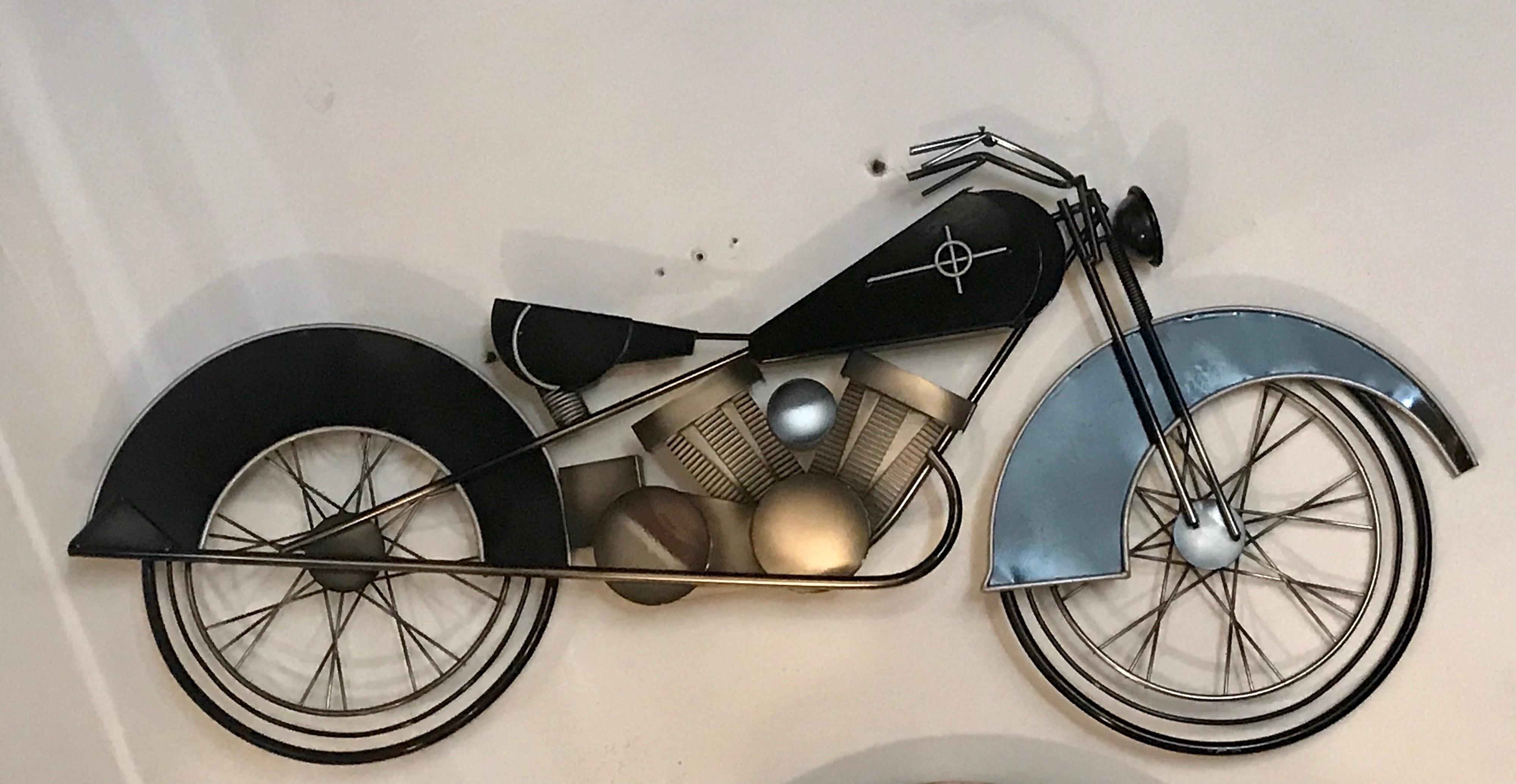 American Curtis Jere Metal Motorcycle Wall Art Sculpture