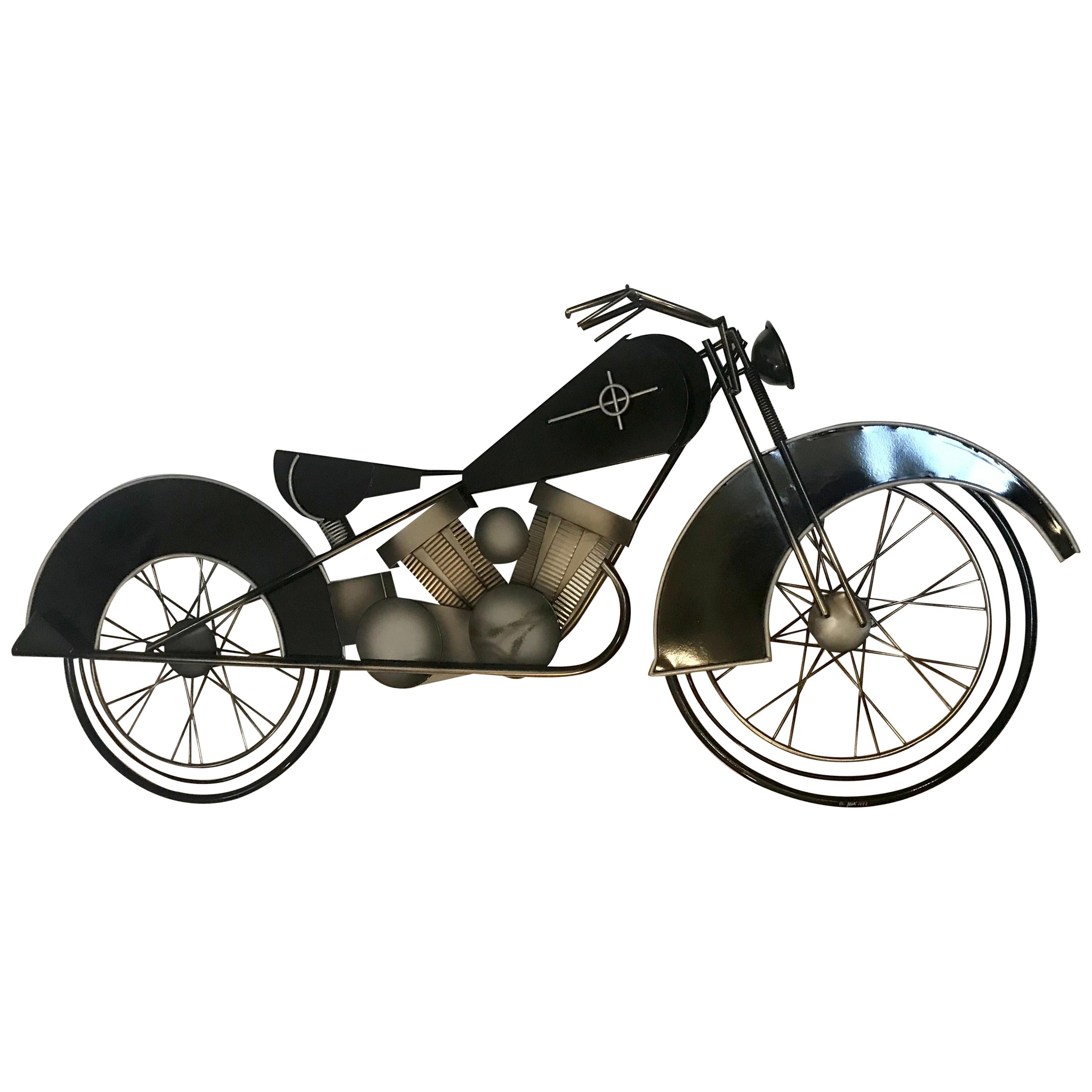 Curtis Jere Metal Motorcycle Wall Art Sculpture