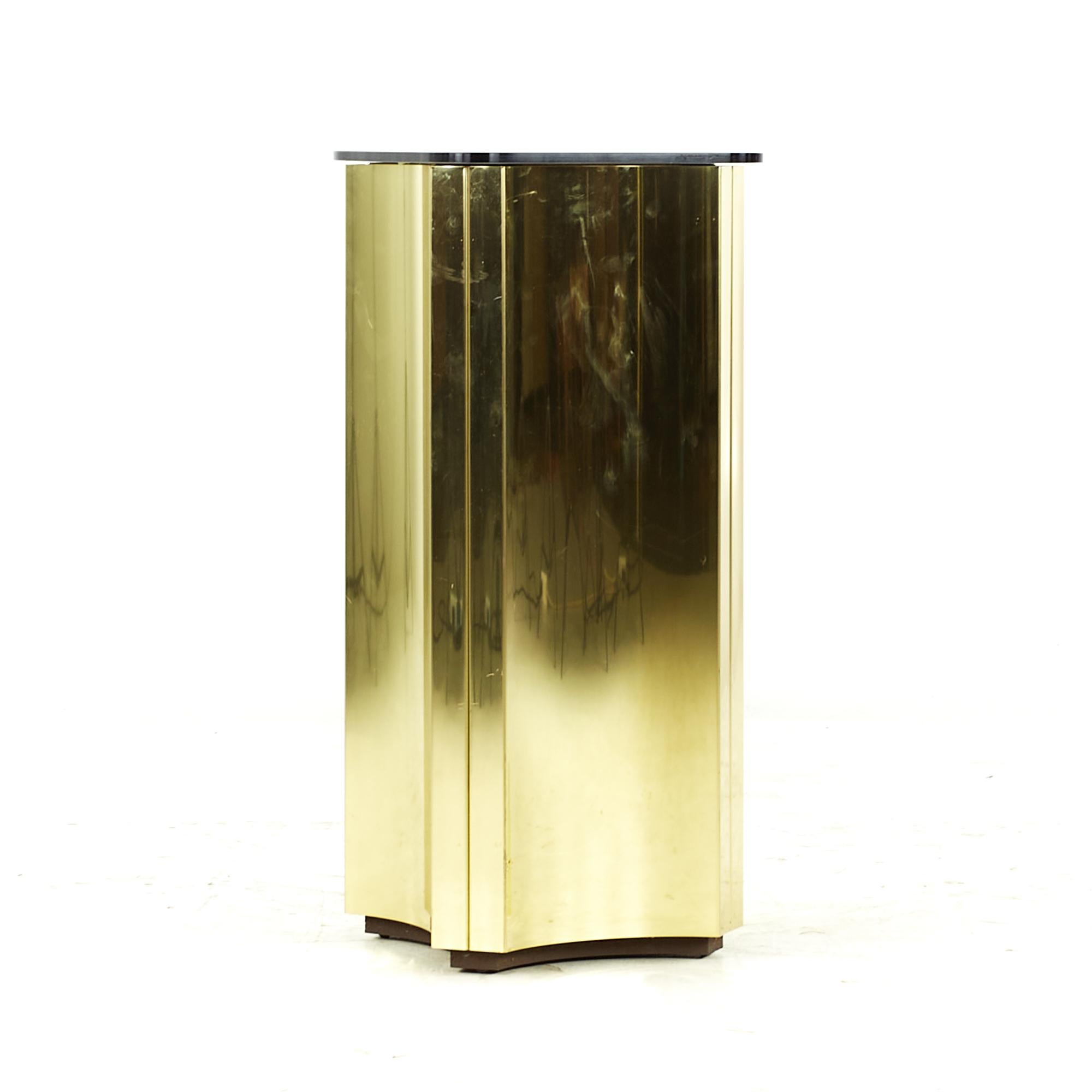 Curtis Jere Midcentury Brass Display Pedestals, Pair For Sale 1