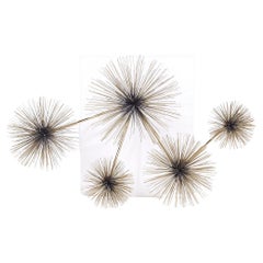 Curtis Jere Mid Century Brass Sea Urchin Wall Sculpture