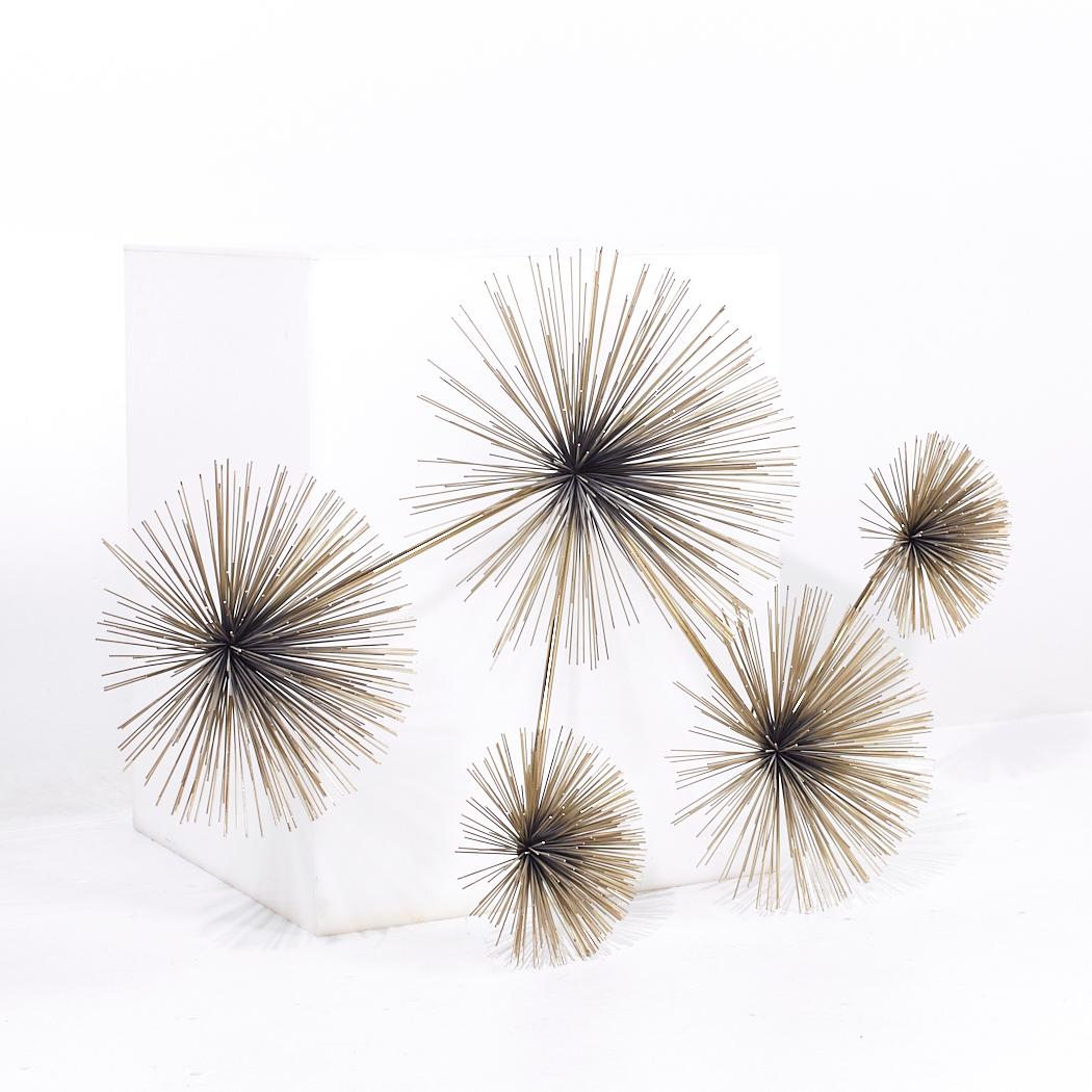 Mid-Century Modern Curtis Jere Mid Century Brass Sea Urchin Wall Sculpture For Sale