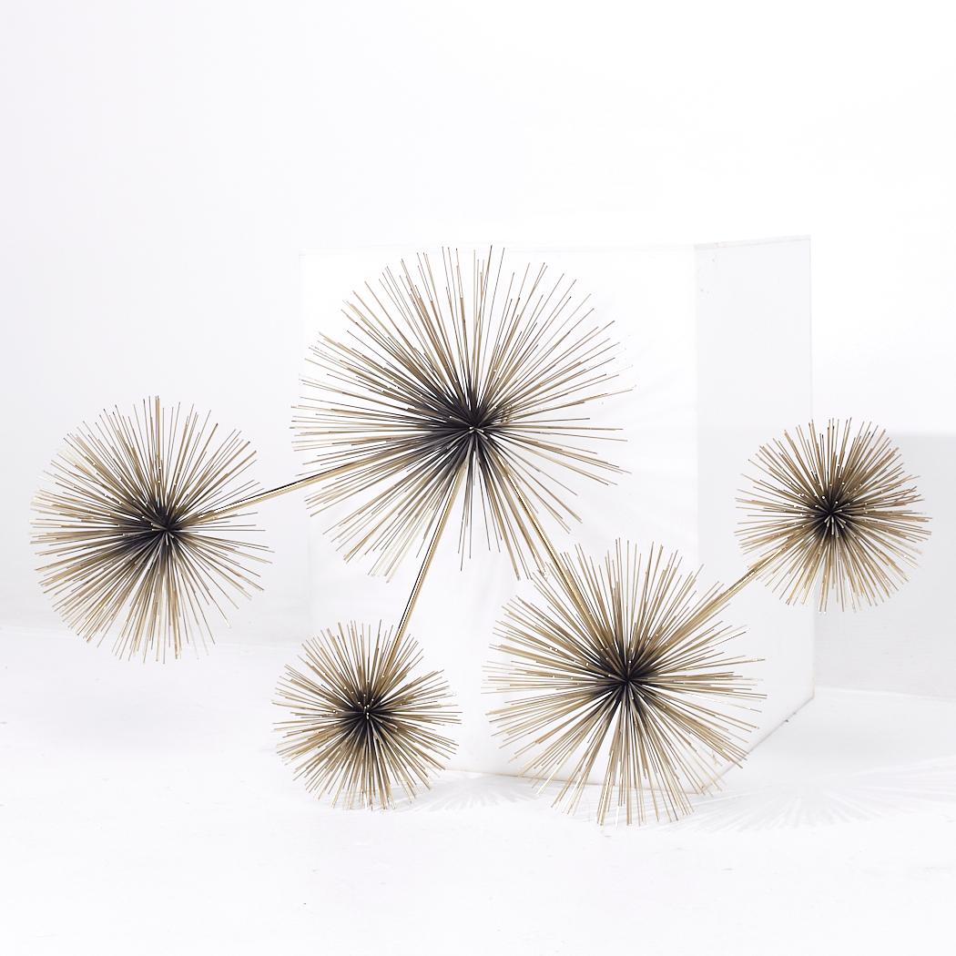 American Curtis Jere Mid Century Brass Sea Urchin Wall Sculpture For Sale