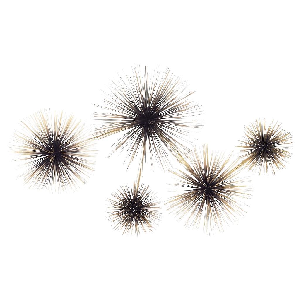 Curtis Jere Mid Century Brass Sea Urchin Wall Sculpture For Sale