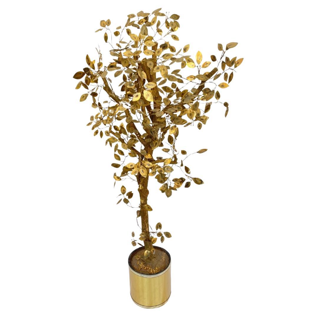 Curtis Jere Mid Century Brass Tree Sculpture