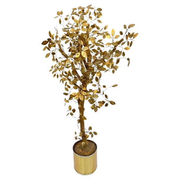 Curtis Jere Mid Century Brass Tree Sculpture For Sale at 1stDibs