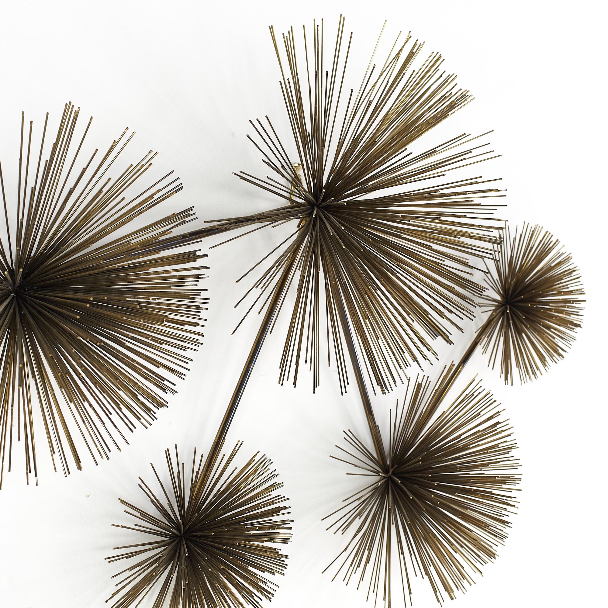 American Curtis Jere Mid Century Brass Wall Urchin For Sale