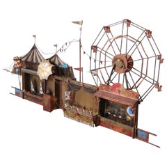 Curtis Jere Midcentury Brutalist Carnival Wall-Mounted Metal Sculpture, 1970s