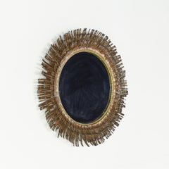 Curtis Jere Mid-Century Brutalist Copper and Brass Eyelash Mirror