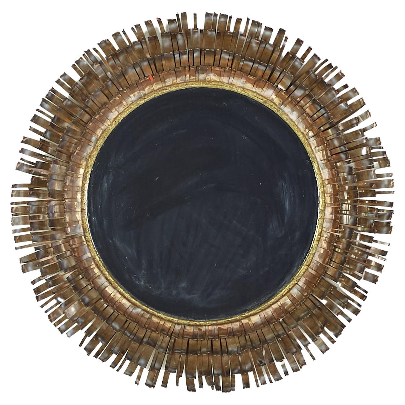 Curtis Jere Mid-Century Brutalist Copper and Brass Eyelash Mirror