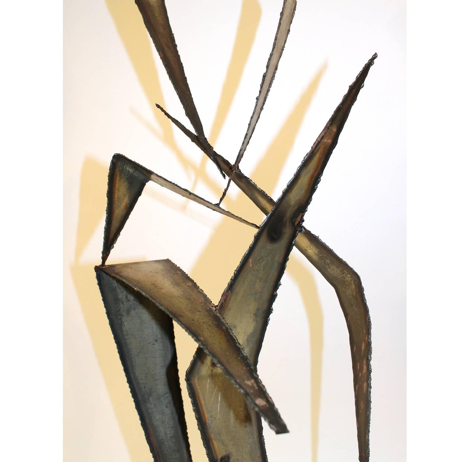 Mid-Century Modern Curtis Jere Midcentury Brutalist Welded and Torched Metal Sculpture For Sale