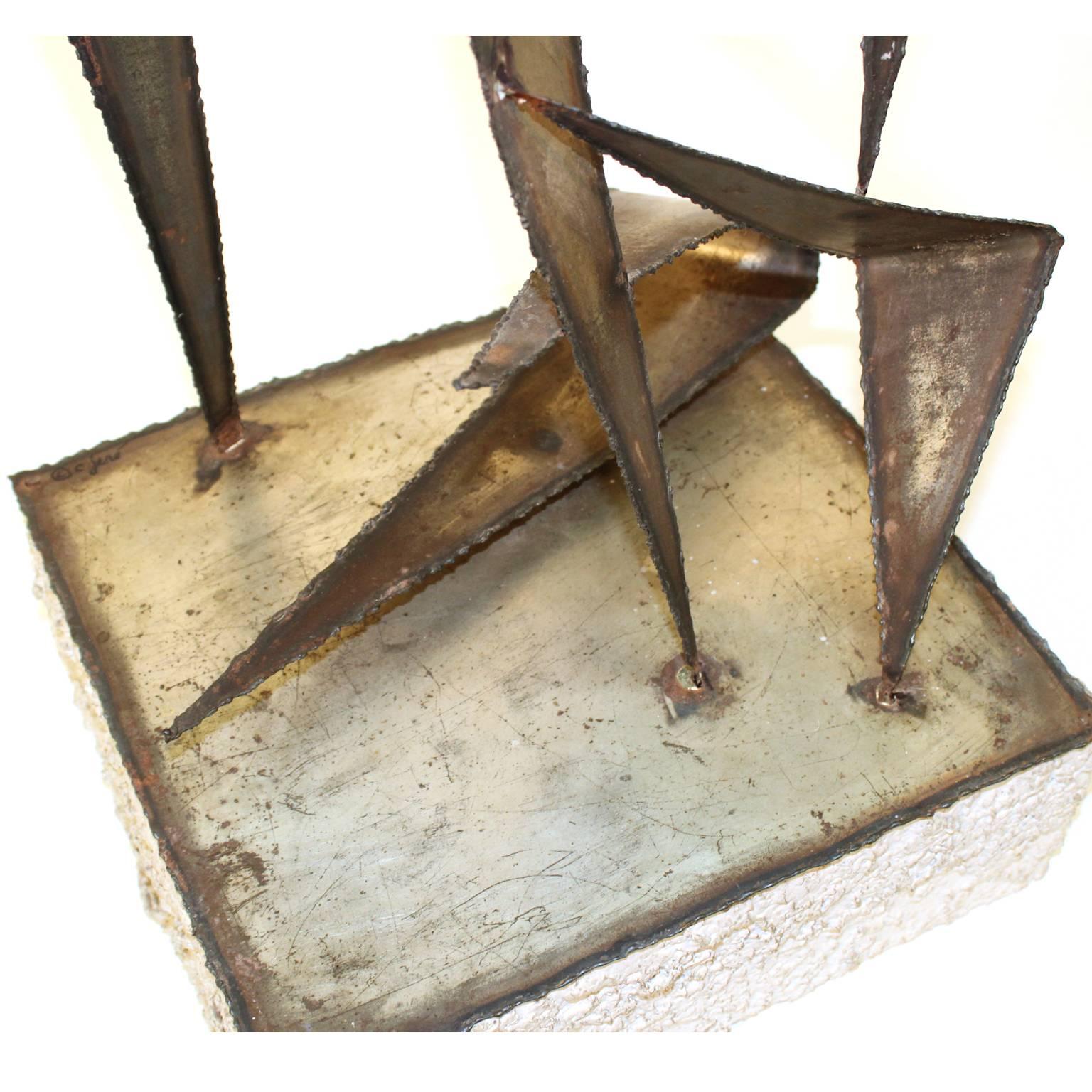 American Curtis Jere Midcentury Brutalist Welded and Torched Metal Sculpture For Sale