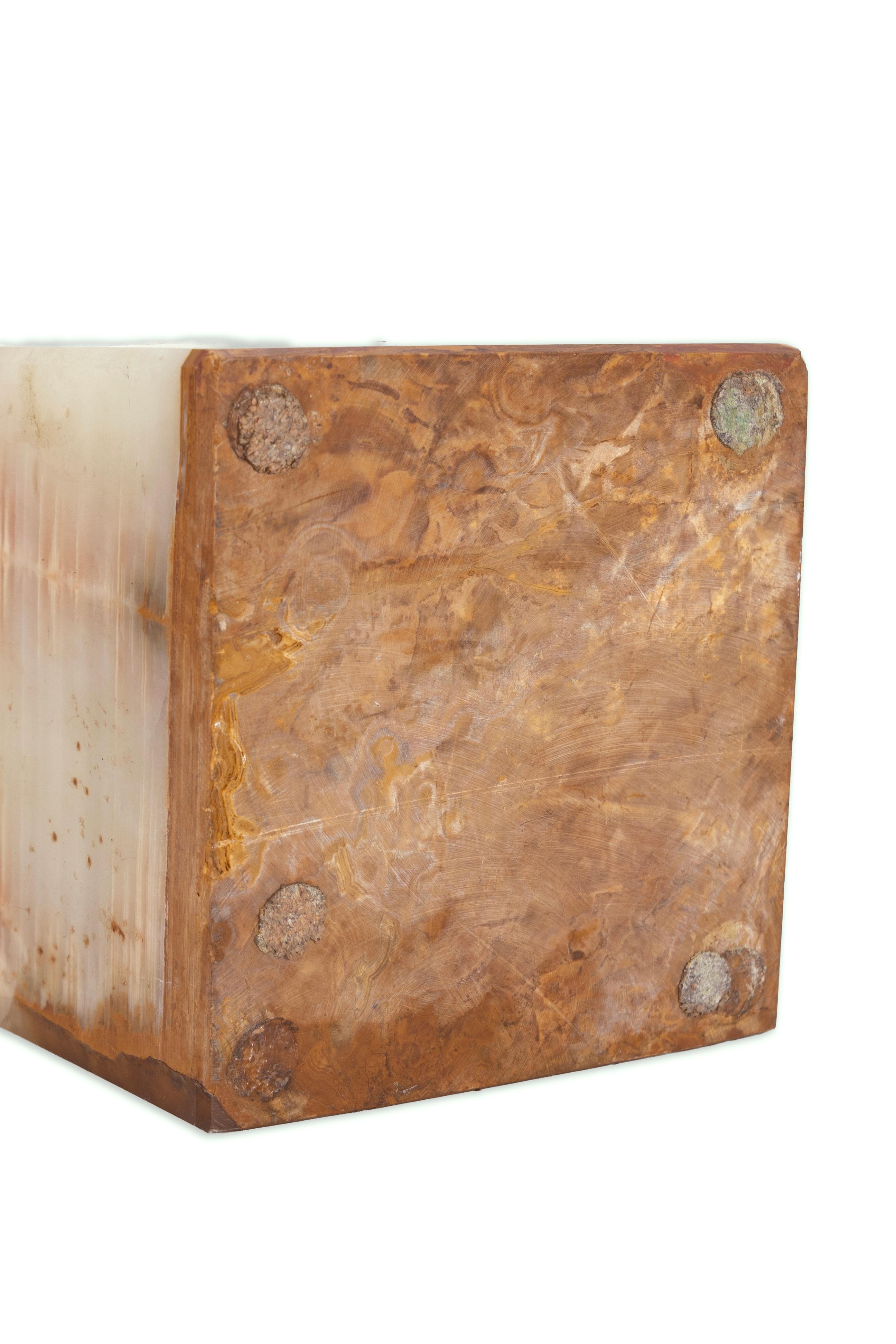 American Curtis Jere Mid Century Dandelion Burst Sculpture On Square Onyx Base For Sale