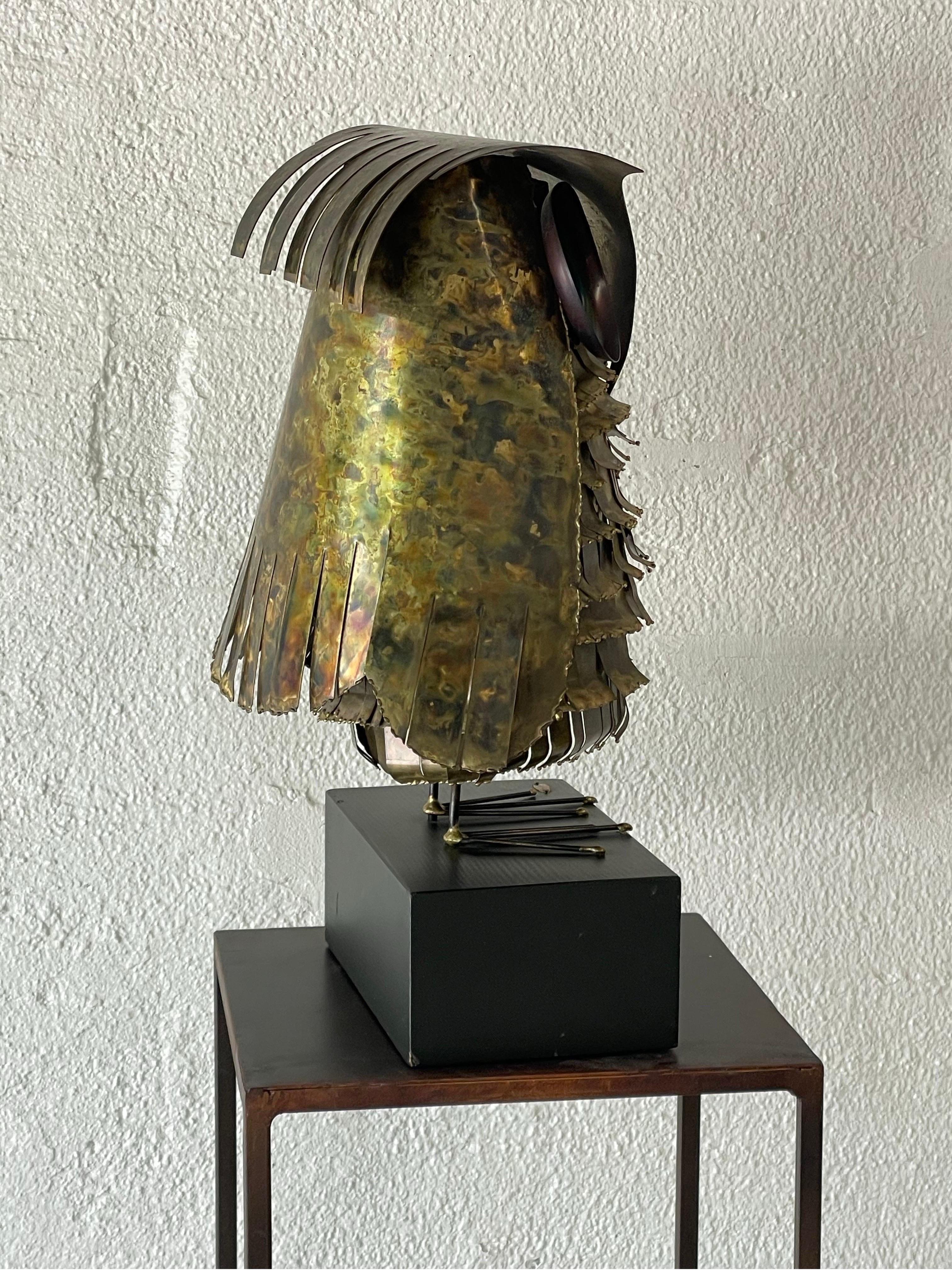 Large Brass Owl Sculpture by Curtis Jere, 1968 2