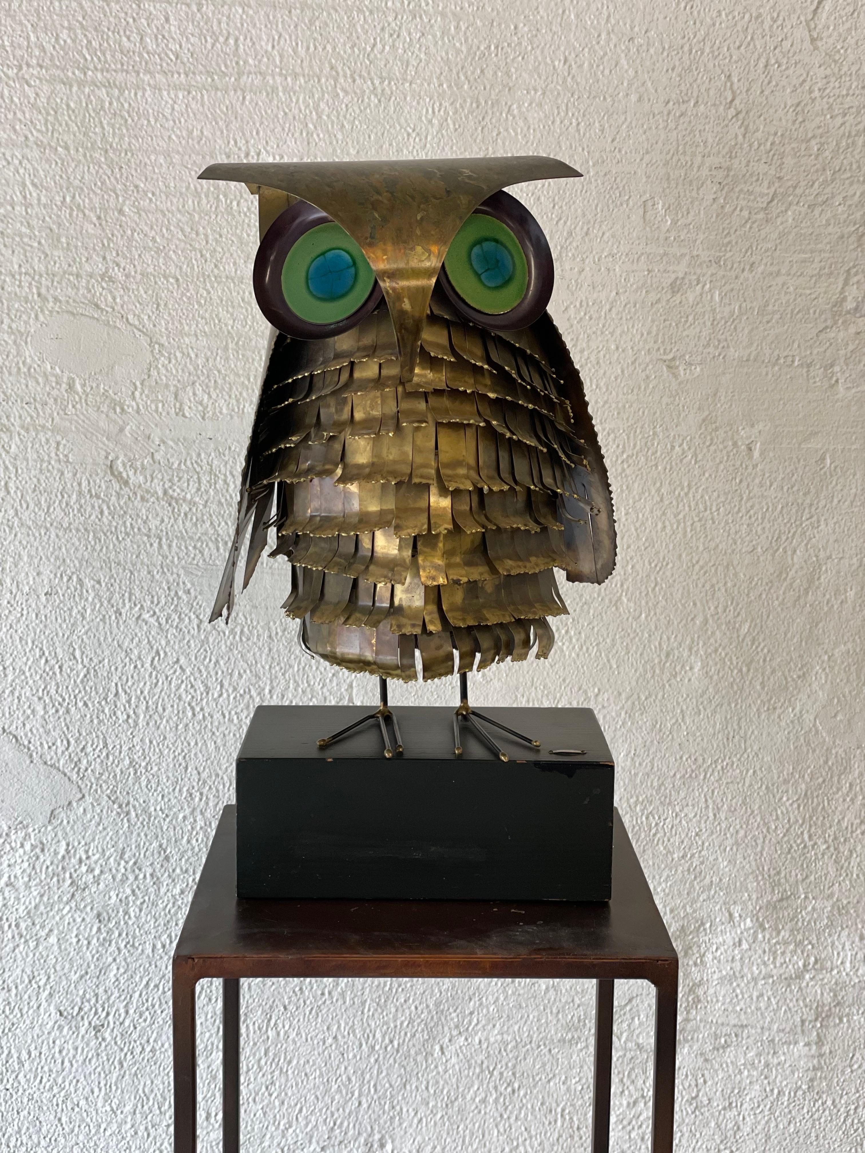 Large Brass Owl Sculpture by Curtis Jere, 1968 7