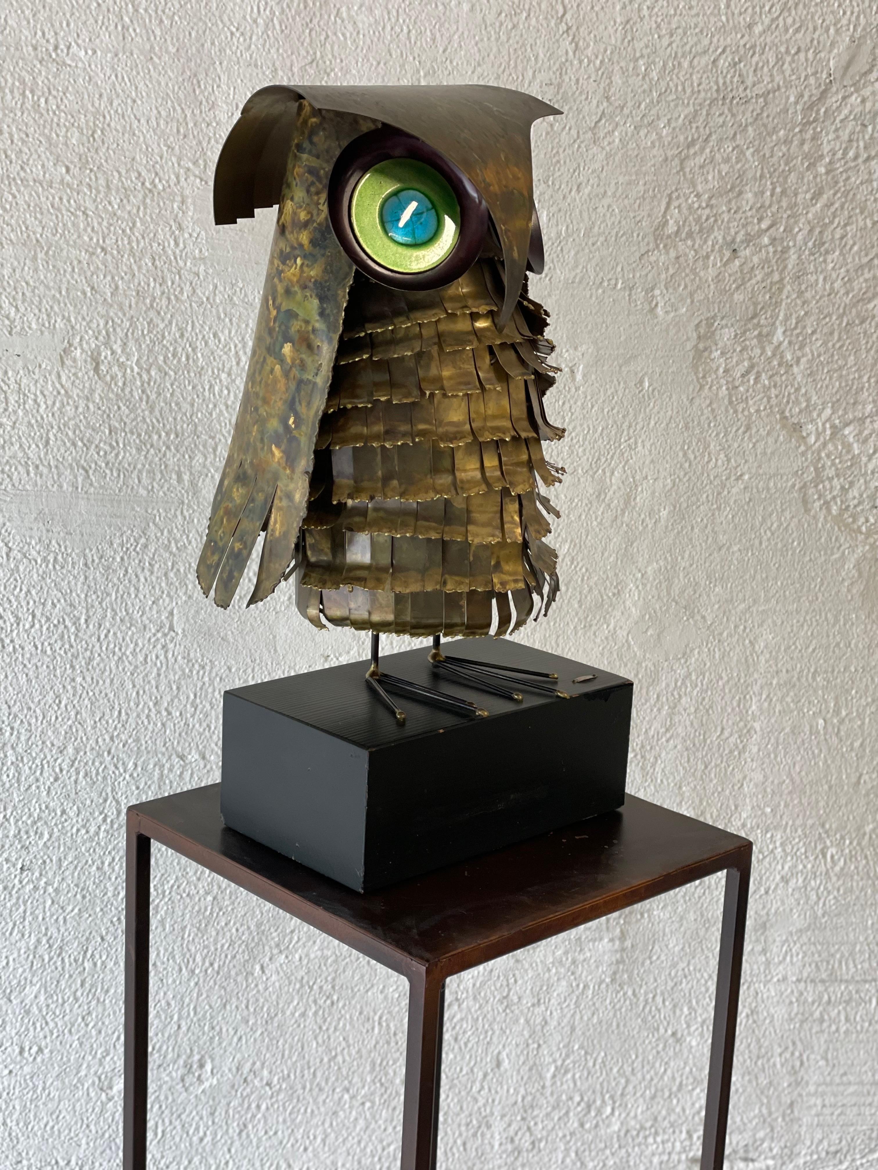 Large Brass Owl Sculpture by Curtis Jere, 1968 10