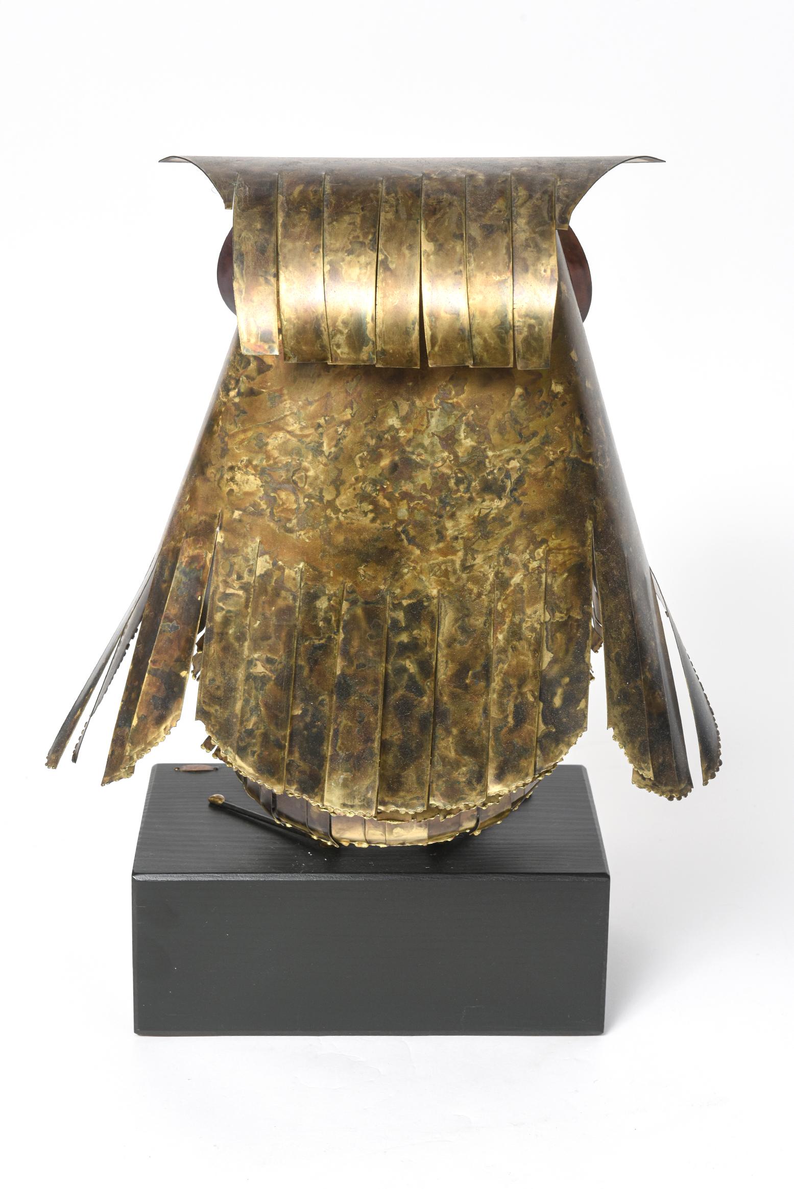 Brutalist Curtis Jere Mid-Century Large Metal Owl Sculpture