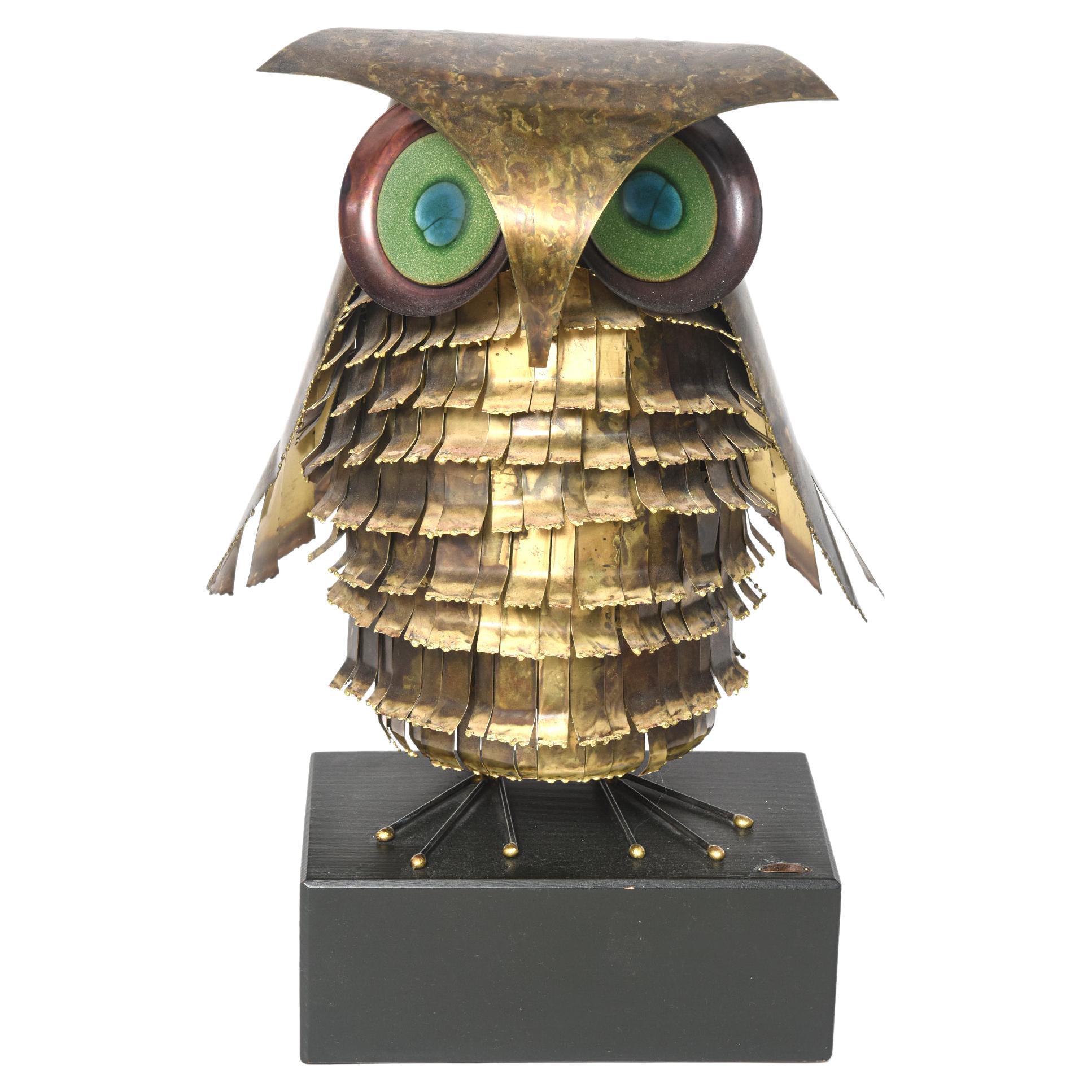 Curtis Jere Mid-Century Large Metal Owl Sculpture