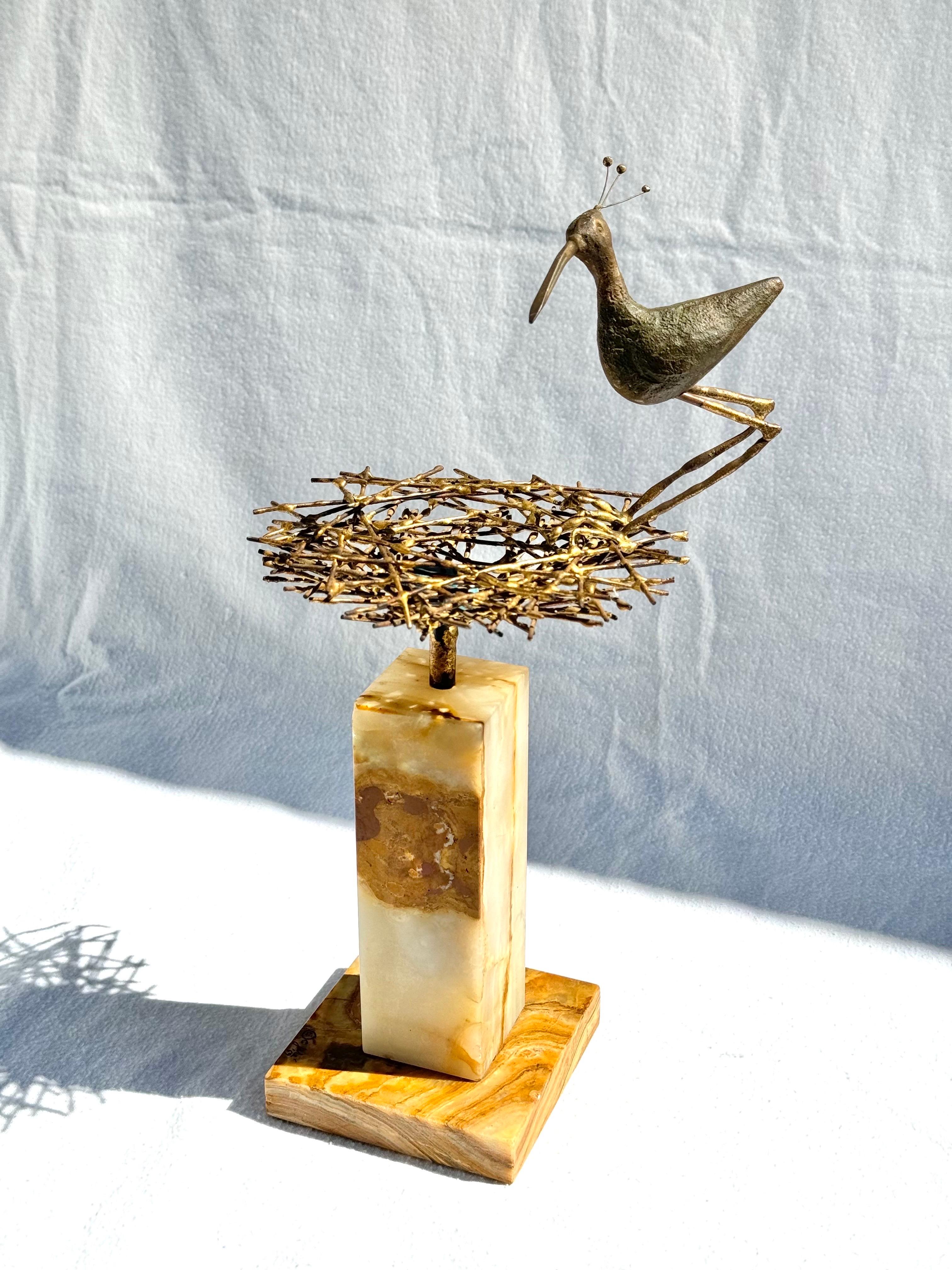 Sculpture de plongeur avec nid du milieu du siècle dernier de Curtis Jere en vente 2