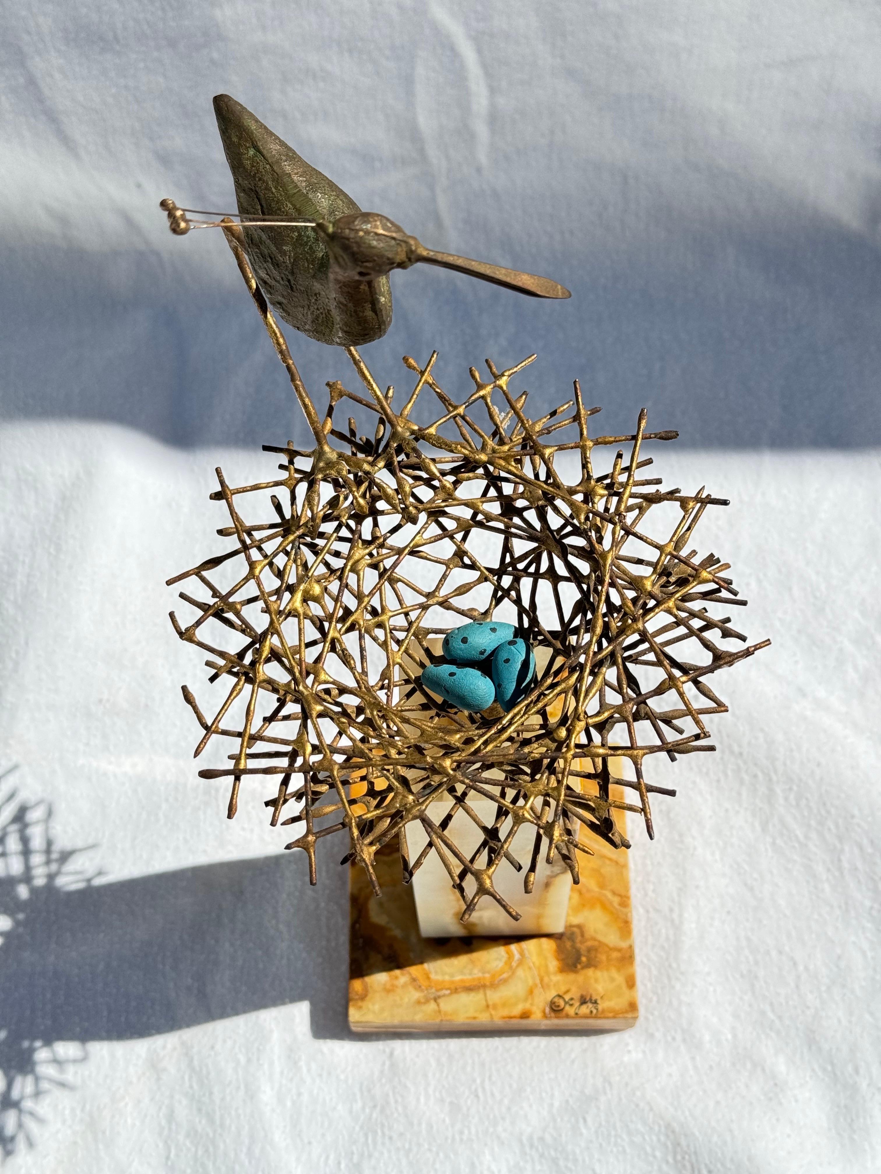 Sculpture de plongeur avec nid du milieu du siècle dernier de Curtis Jere en vente 3