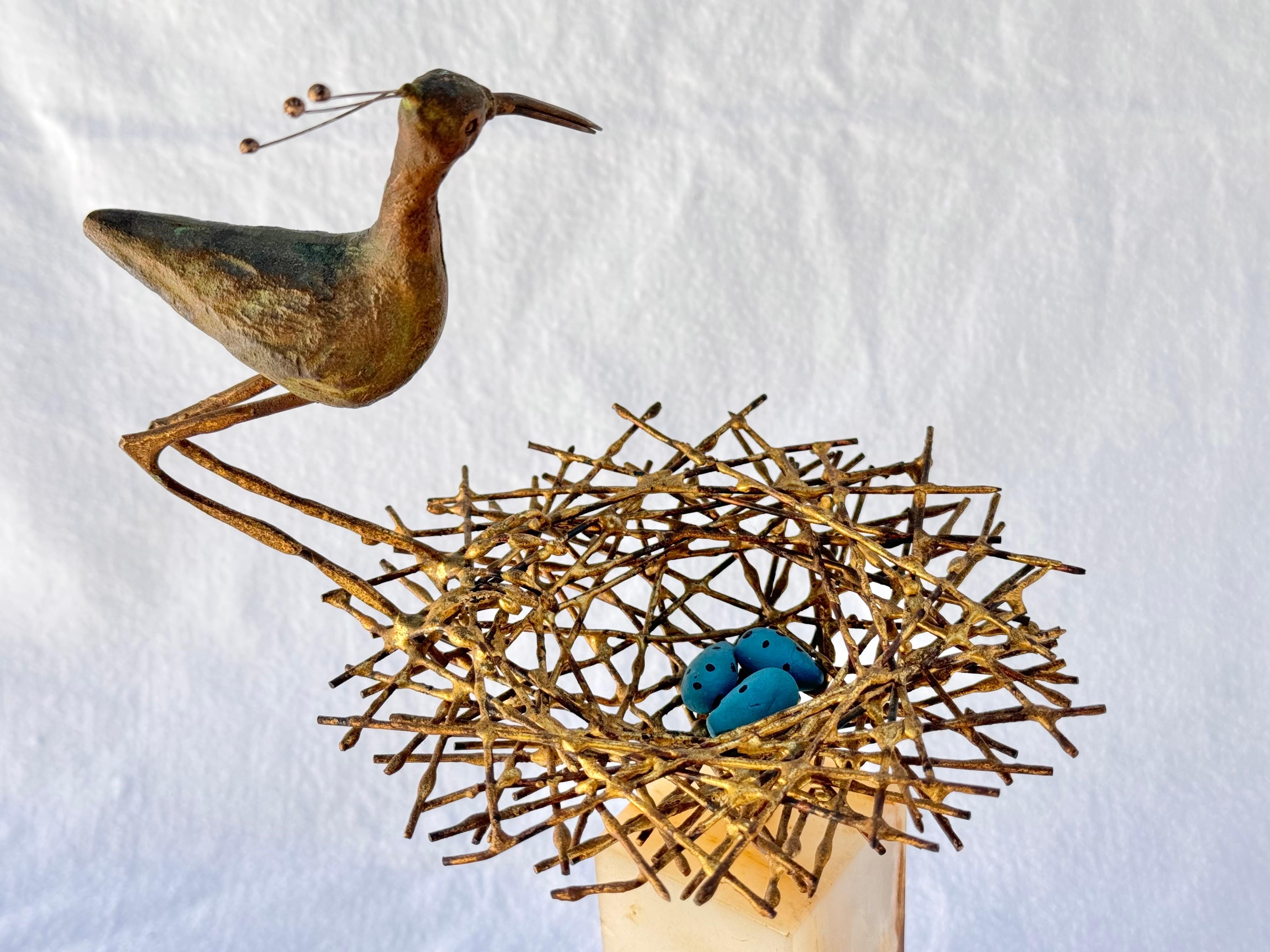 Sculpture de plongeur avec nid du milieu du siècle dernier de Curtis Jere en vente 6
