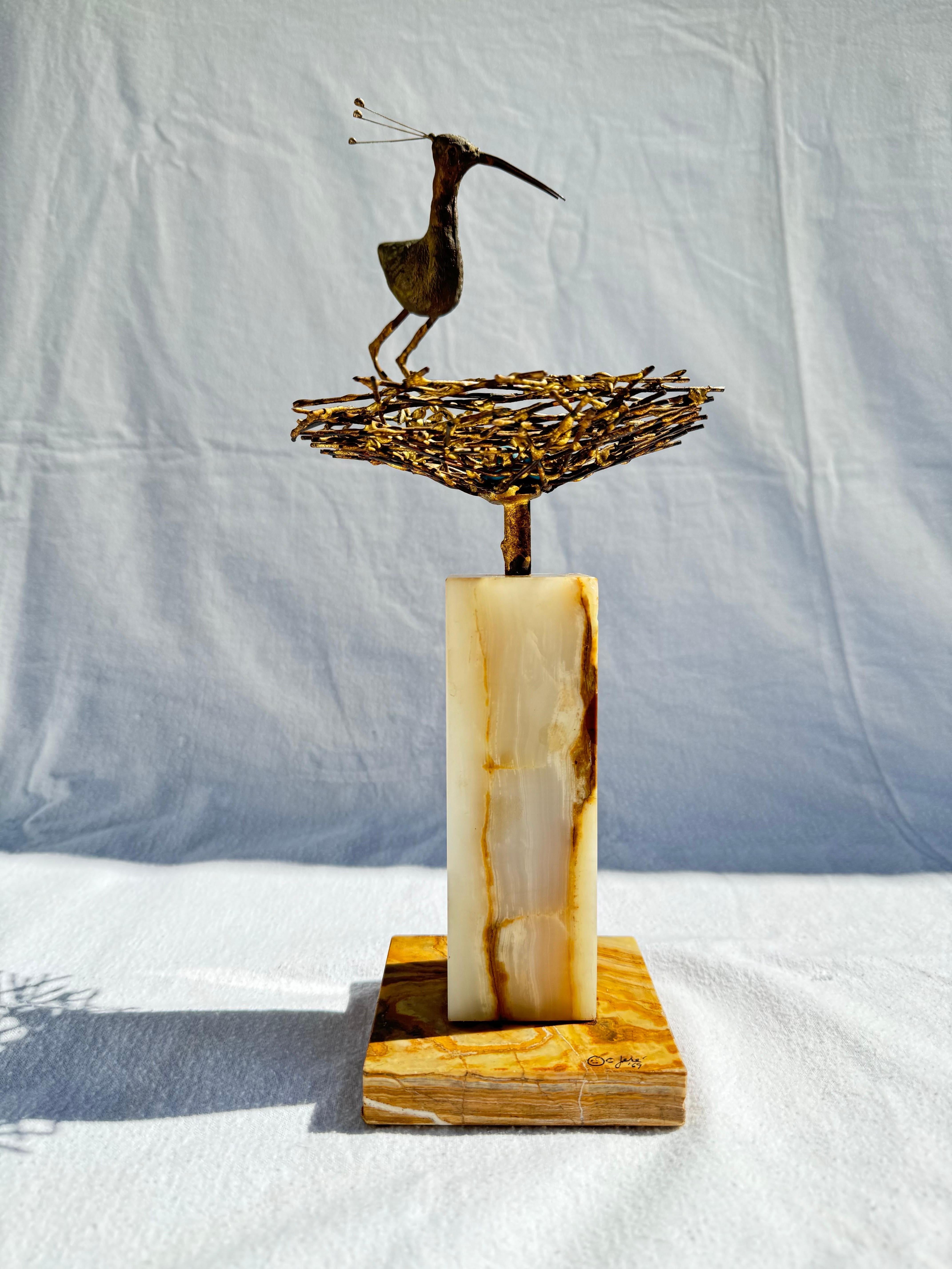 Sculpture de plongeur avec nid du milieu du siècle dernier de Curtis Jere en vente 8