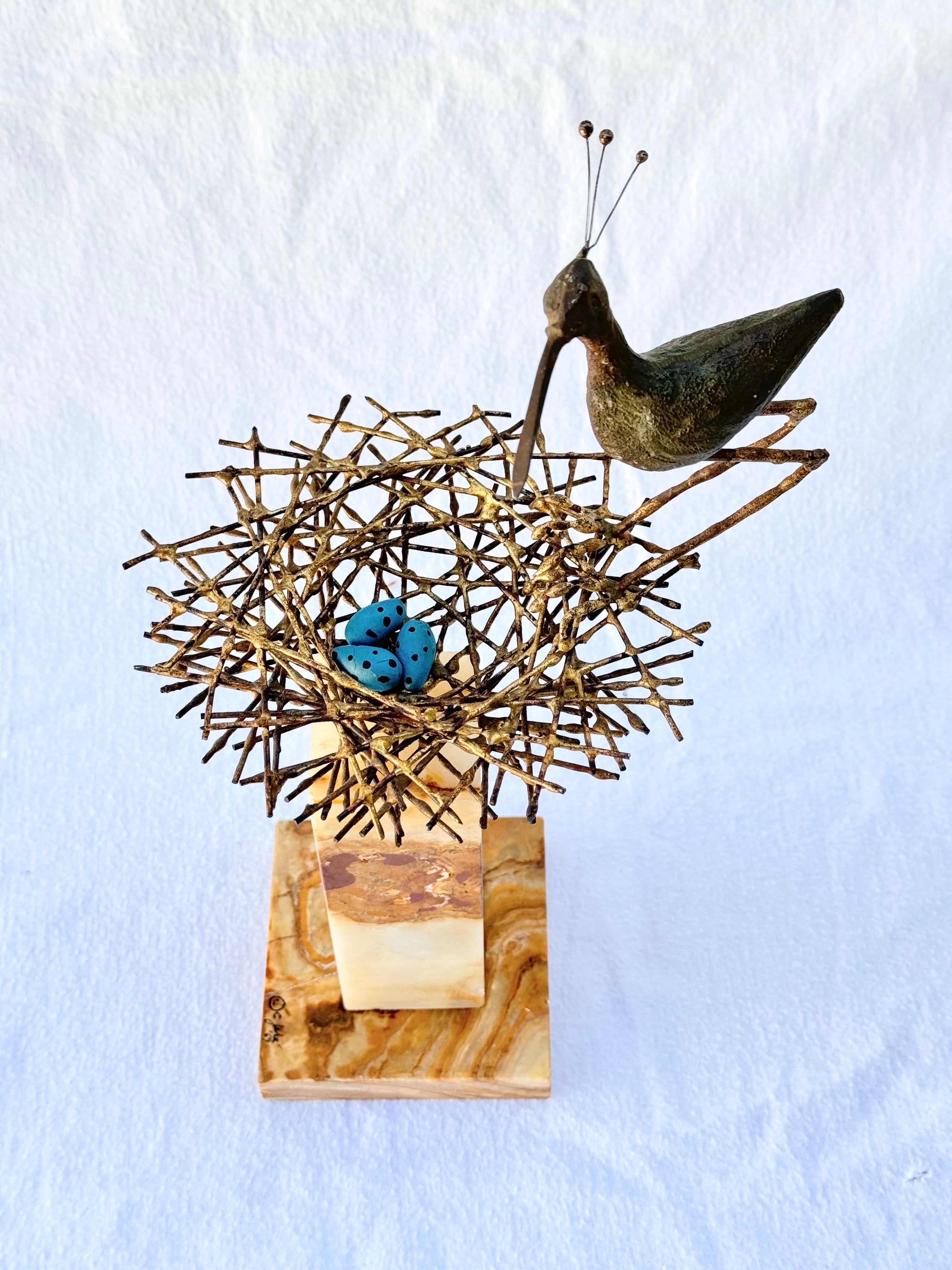 Américain Sculpture de plongeur avec nid du milieu du siècle dernier de Curtis Jere en vente