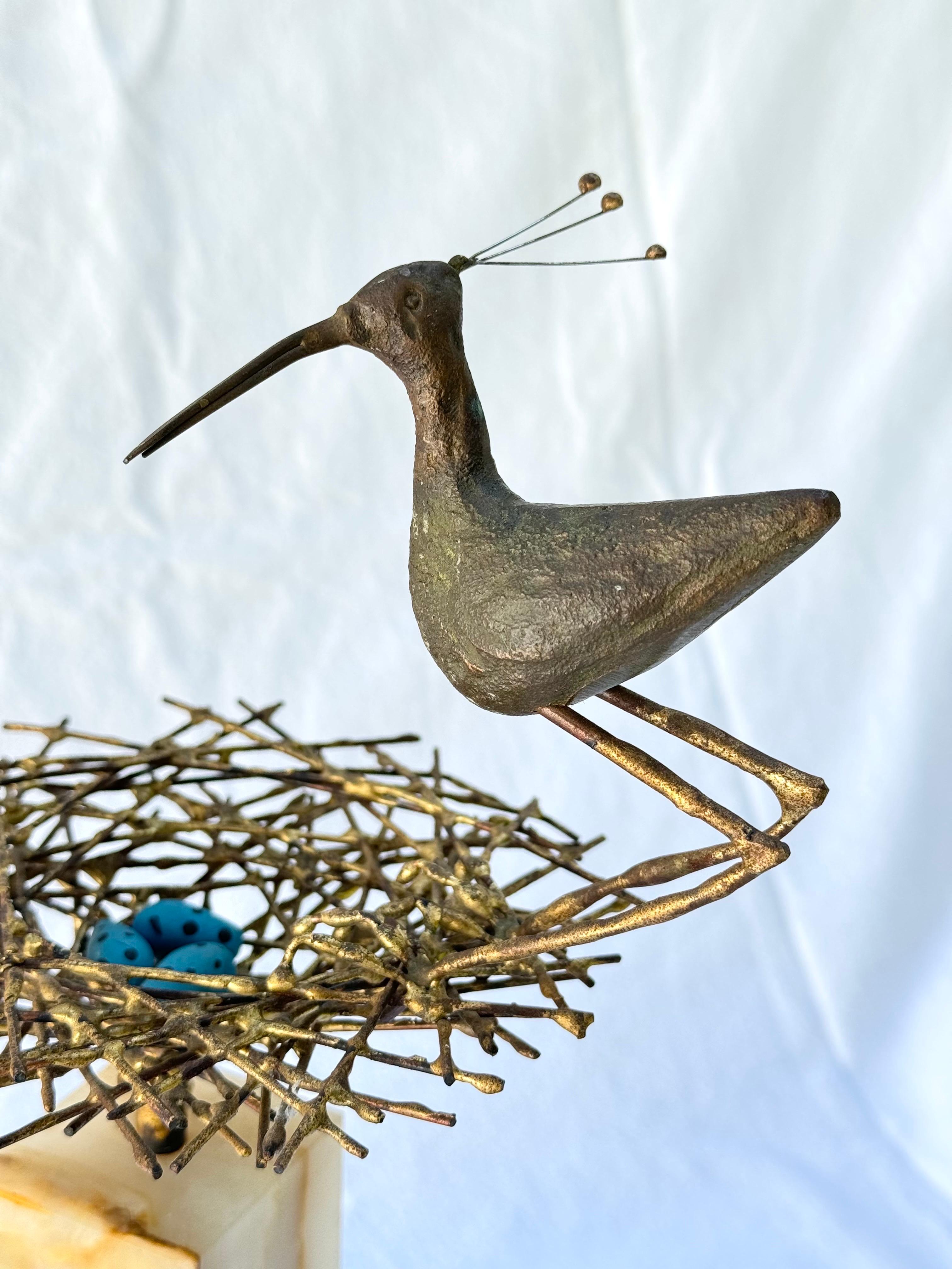 Soudé Sculpture de plongeur avec nid du milieu du siècle dernier de Curtis Jere en vente