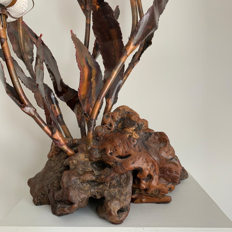 Curtis Jere Midcentury Sea Urchin Lamp For Sale at 1stdibs