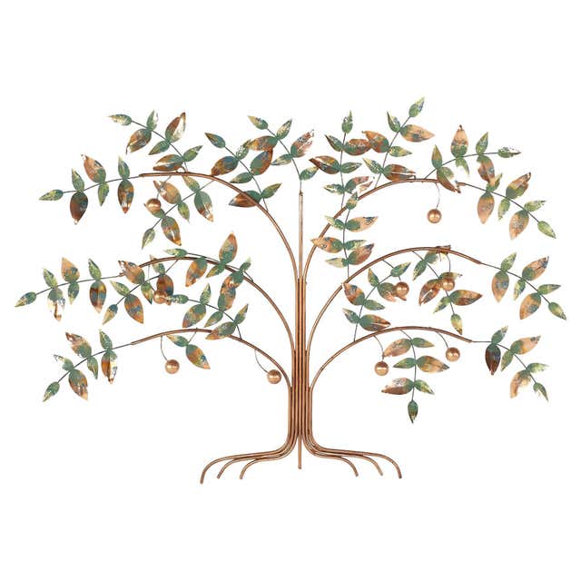 Curtis C. Jere Brass Peacock Wall Sculpture at 1stDibs