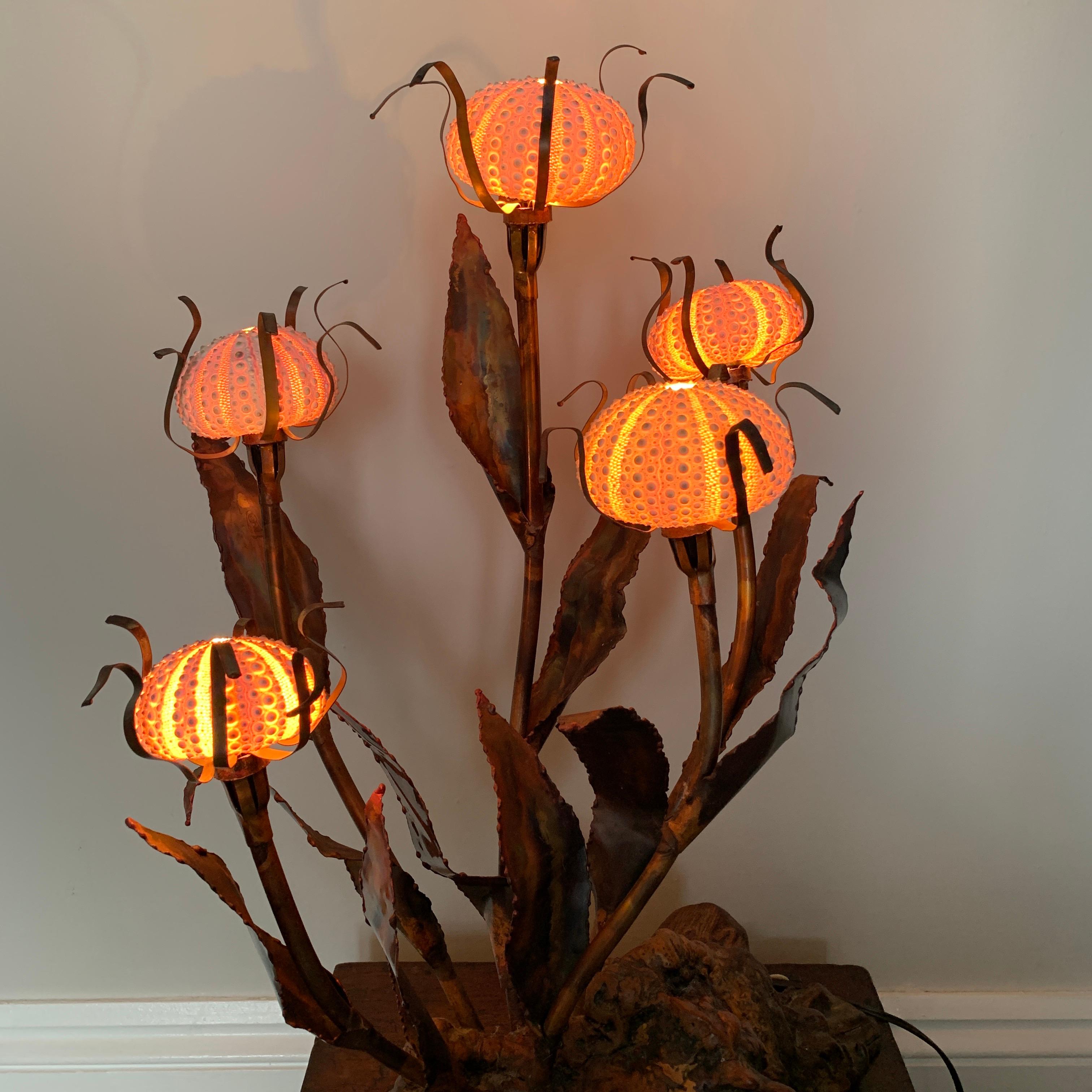 Central American Curtis Jere Midcentury Sea Urchin Lamp