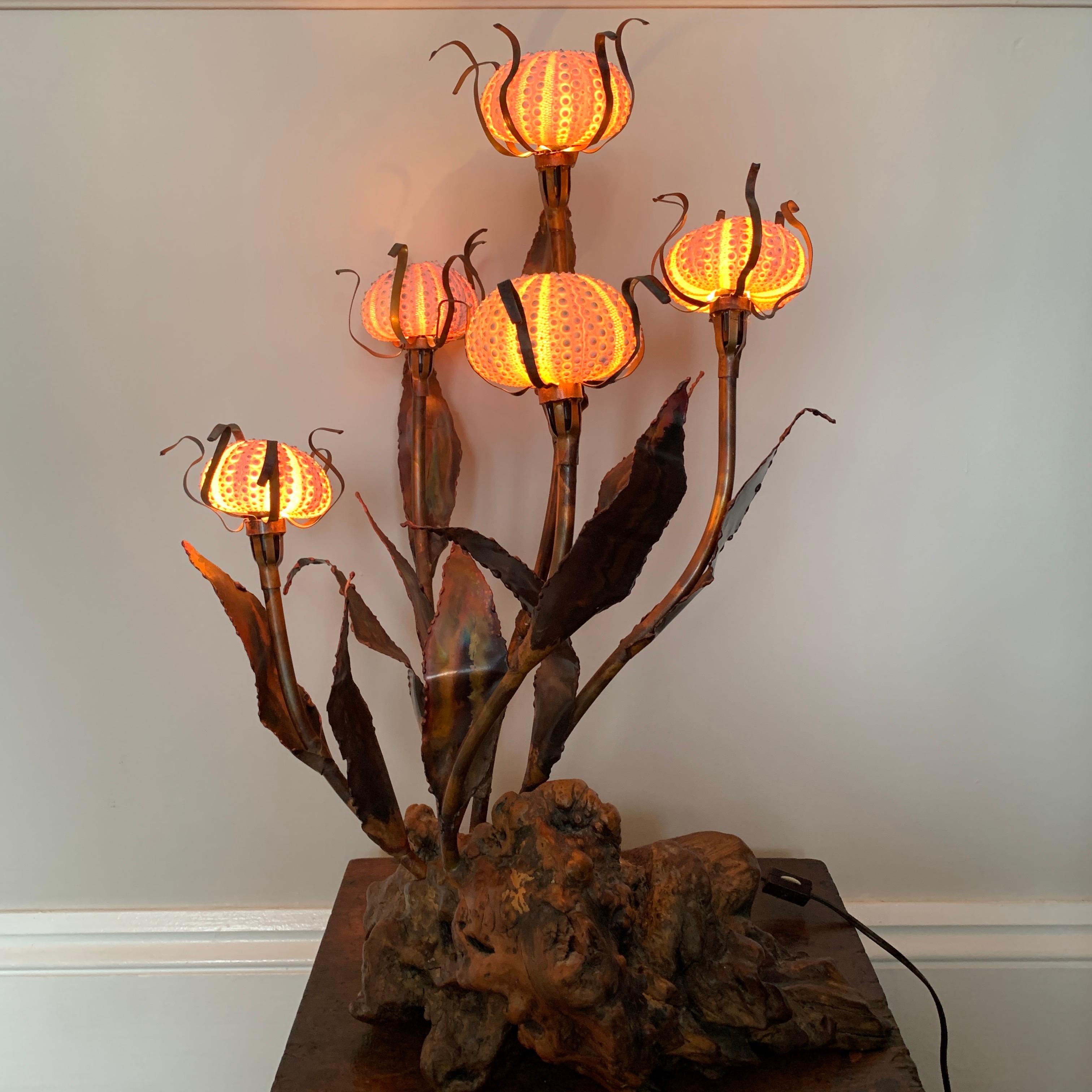 Curtis Jere Midcentury Sea Urchin Lamp In Good Condition In Hastings, GB