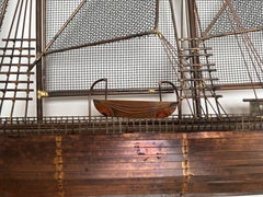 Curtis Jere mix metals  large ship / boat clipper  sculpture brass / copper .