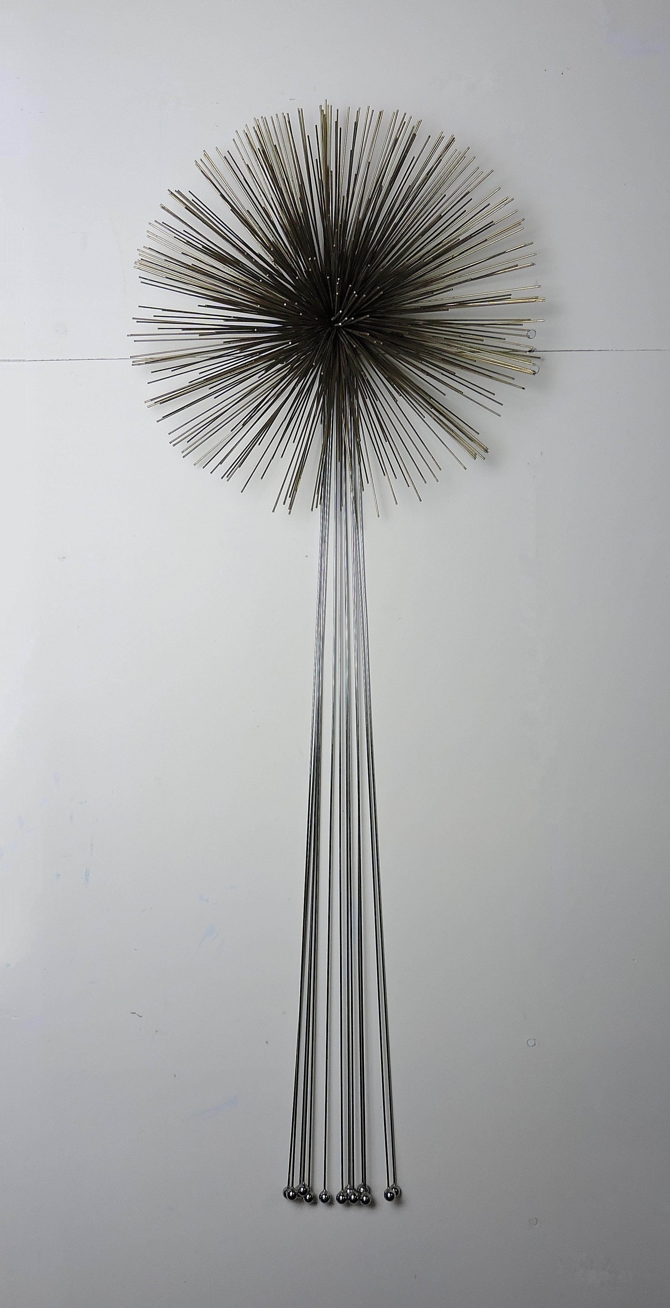 Late 20th Century Curtis Jere Mixed Metal Starburst Pom Pom Wall Sculpture Mid-Century Modern Art For Sale