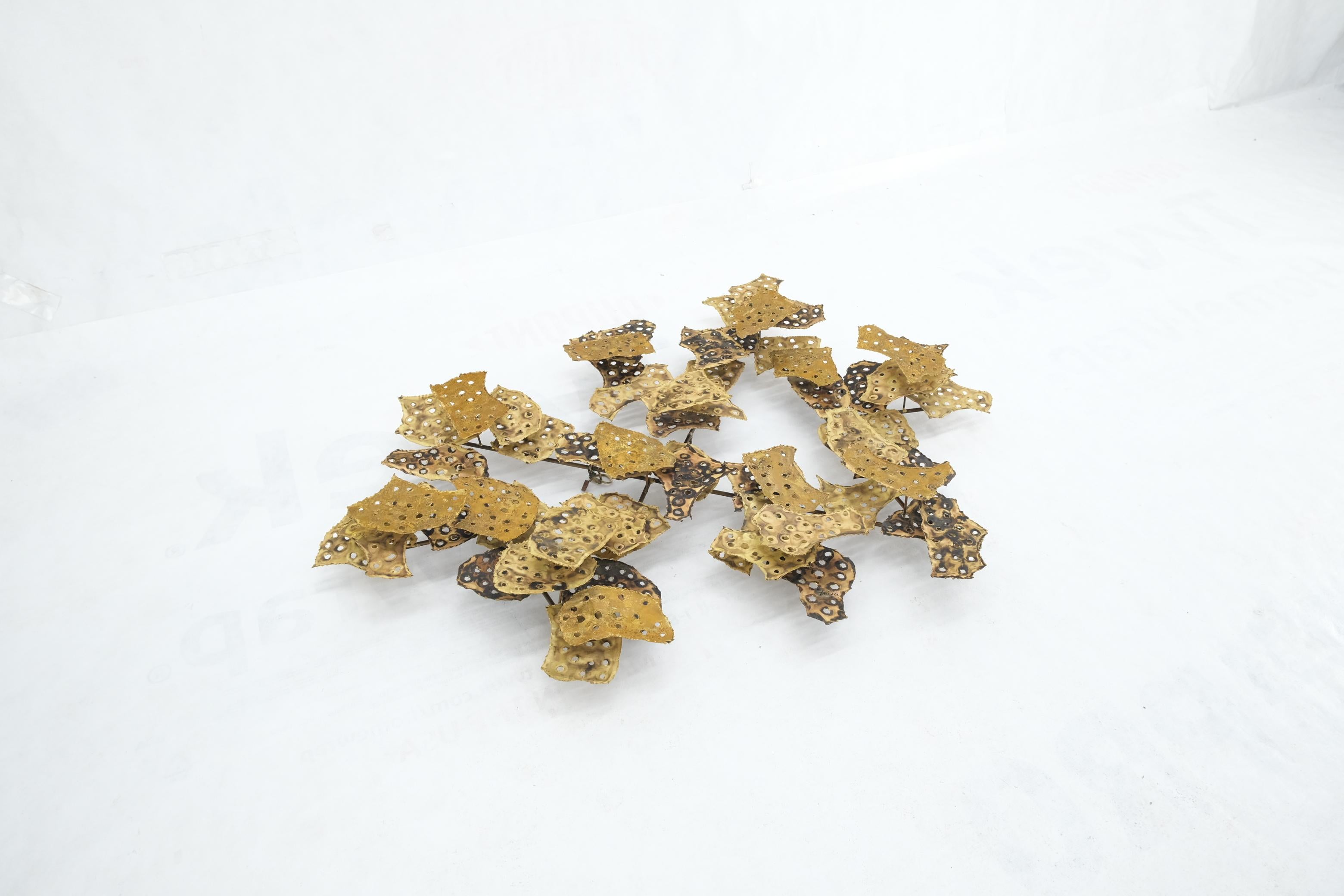 Curtis Jere Molten Brass Flakes Wall Sculpture For Sale 2