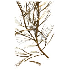 Curtis Jere Nature Series Pine Tree Branch Wall Art Hanger Wrought Iron C. Jere
