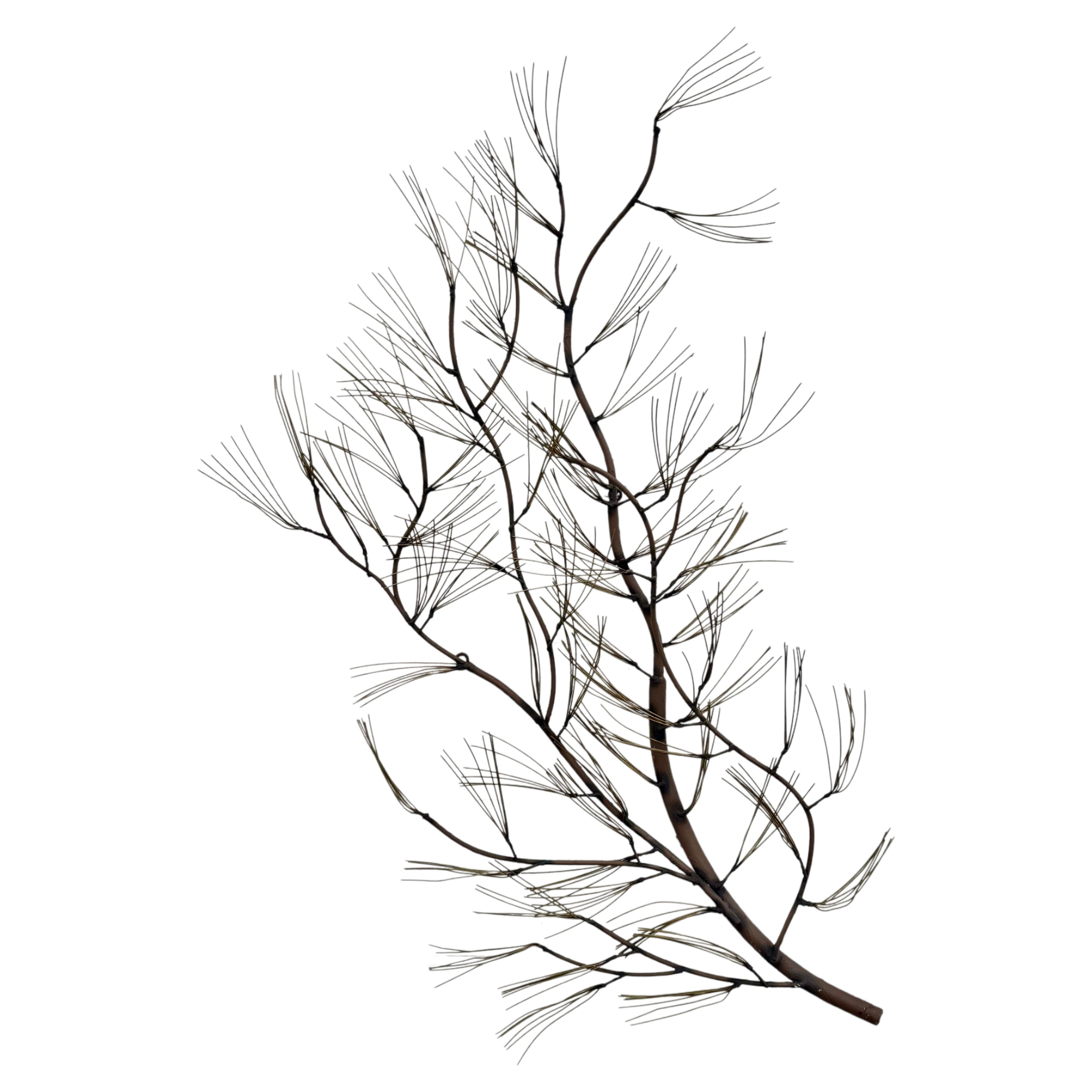 Curtis Jeré Nature Series Pine Tree Branches with Brass Needles Wall Sculpture