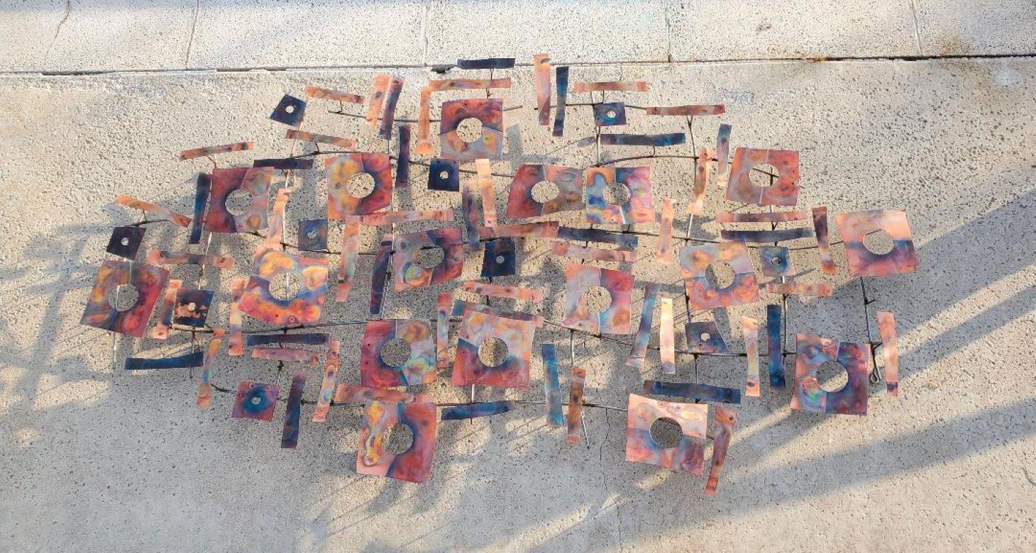 Sculpture murale de 2 pièces Curtis Jere ou C jere de métaux mélangés signée cjere 2006 en vente 8