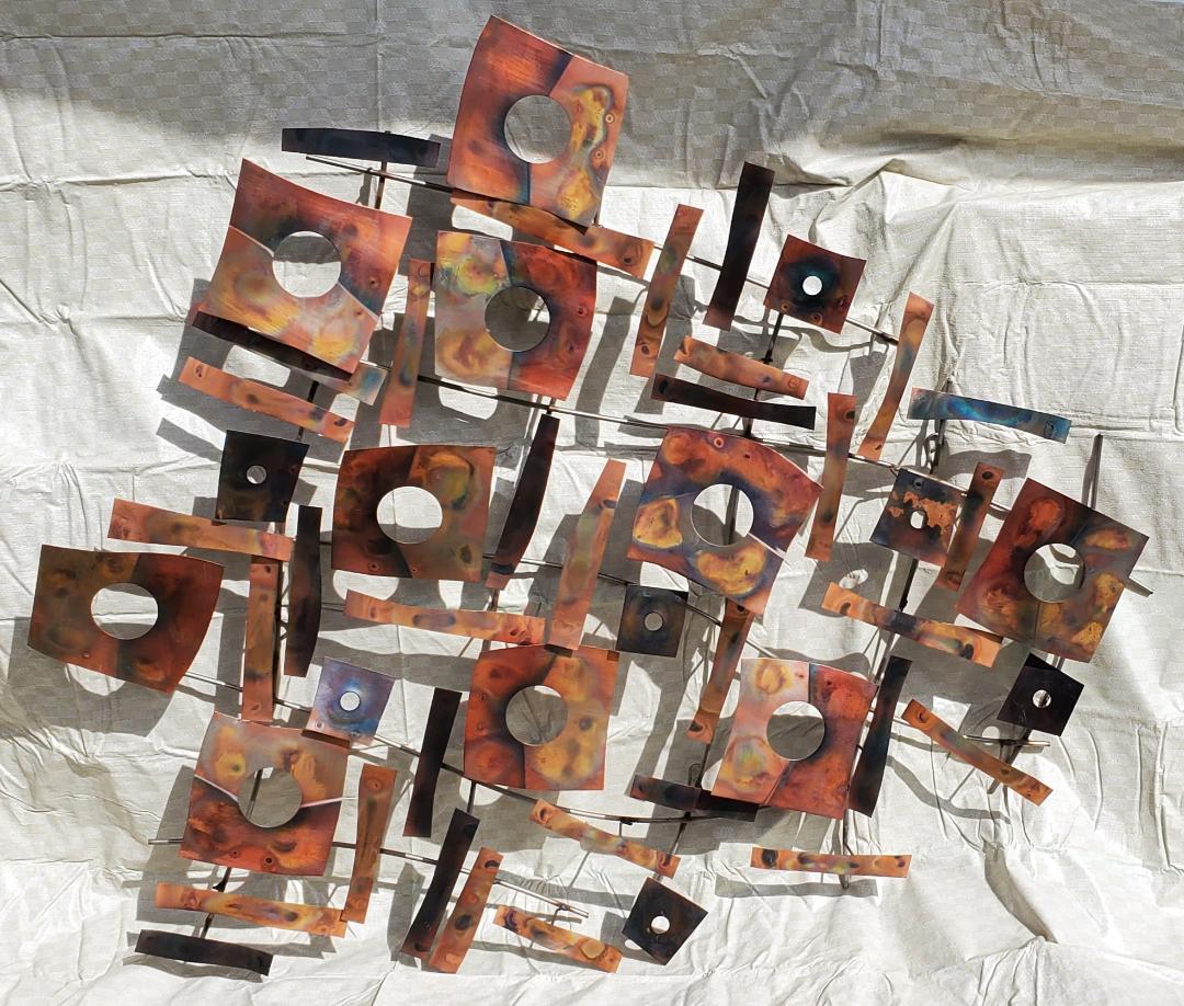 Sculpture murale de 2 pièces Curtis Jere ou C jere de métaux mélangés signée cjere 2006 en vente 9
