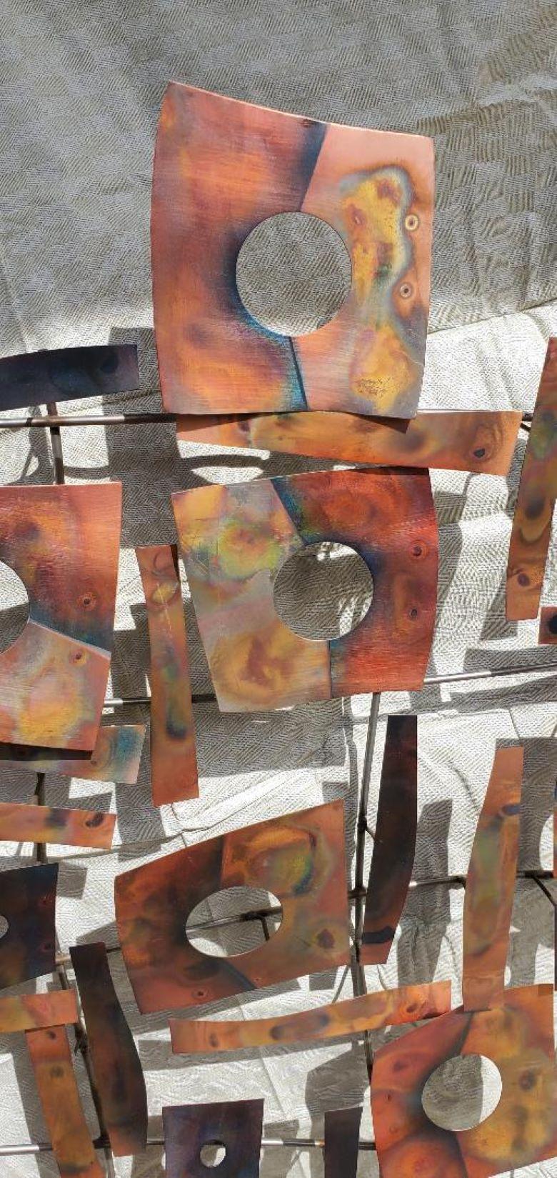 Sculpture murale de 2 pièces Curtis Jere ou C jere de métaux mélangés signée cjere 2006 en vente 11