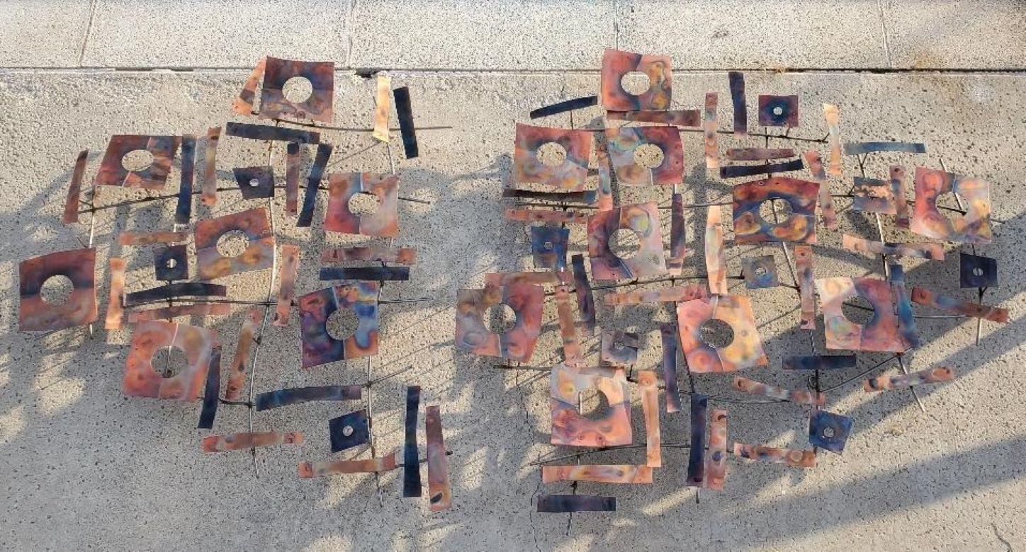 Sculpture murale de 2 pièces Curtis Jere ou C jere de métaux mélangés signée cjere 2006 en vente 12