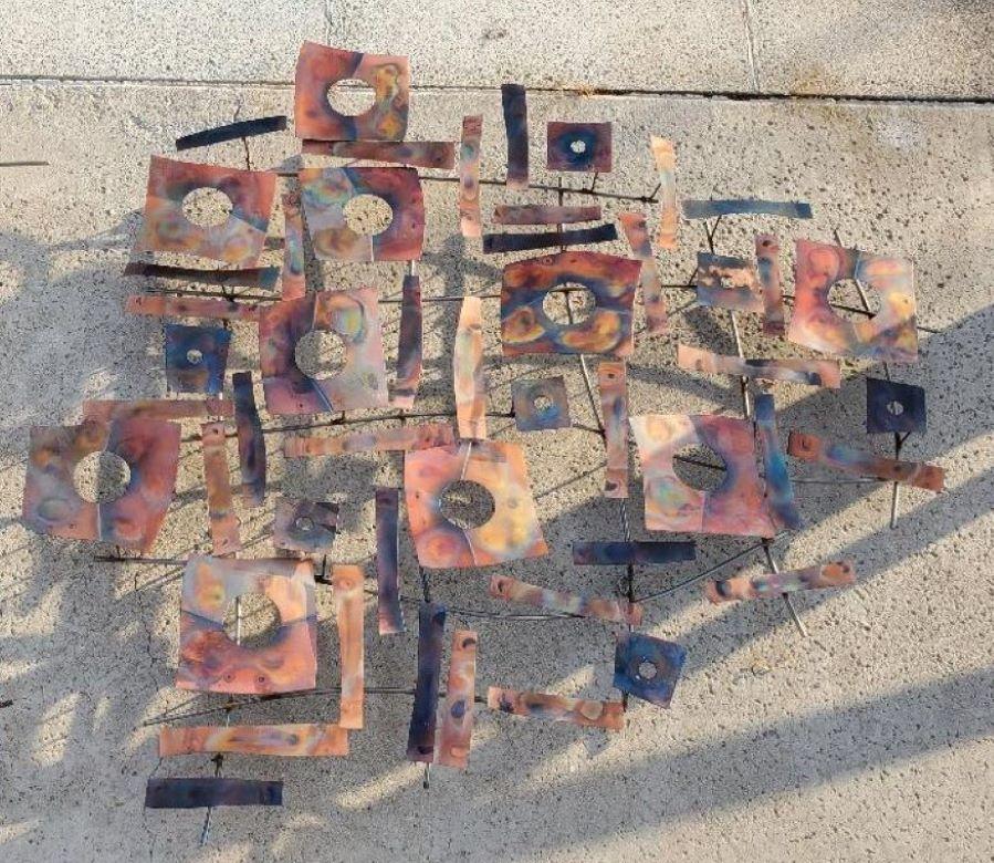 Sculpture murale de 2 pièces Curtis Jere ou C jere de métaux mélangés signée cjere 2006 en vente 2