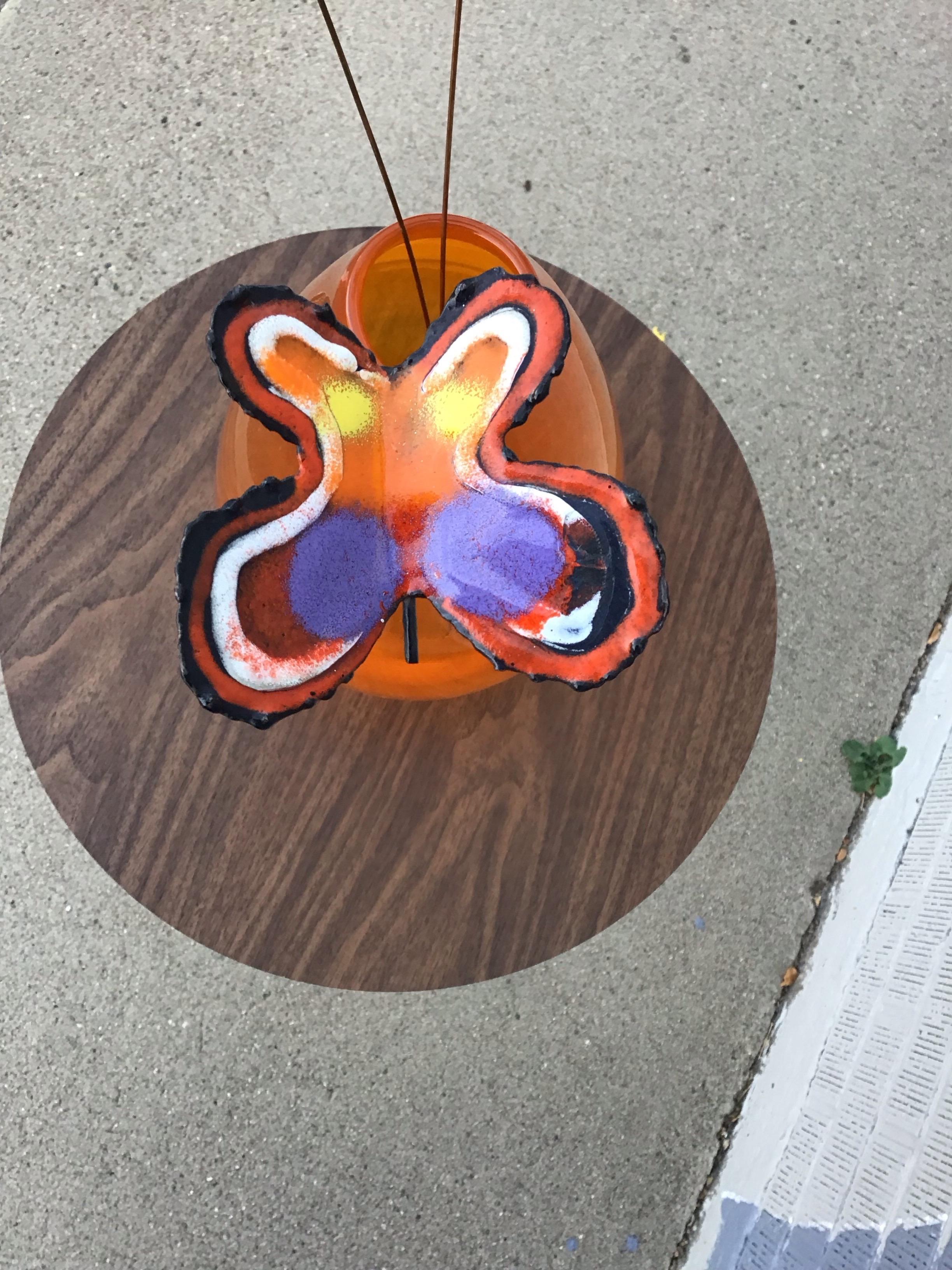 Metà XX secolo Farfalle arancioni Curtis Jeré, set di 3 pezzi in vendita