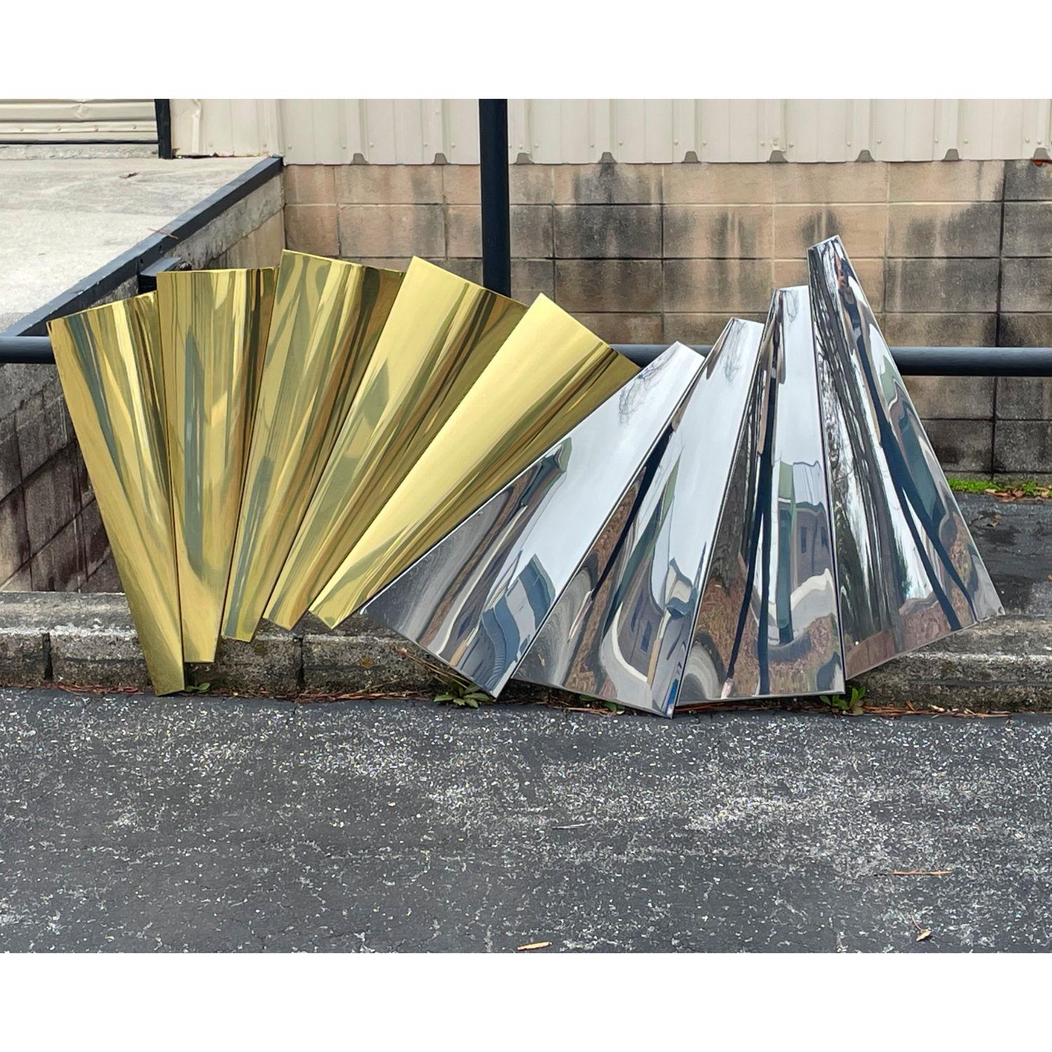 Late 20th Century Curtis Jere Outfold Silver and Gold Wave Wall Sculpture Vintage 1985